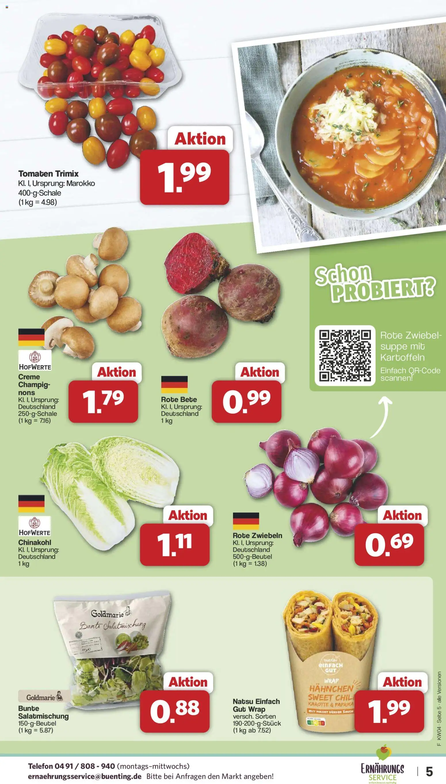 Famila Nordwest Prospekt 	 – gültig ab 19.01.2026 | Seite: 5 | Produkte: Hahnchen, Creme, Paprika, Karotte