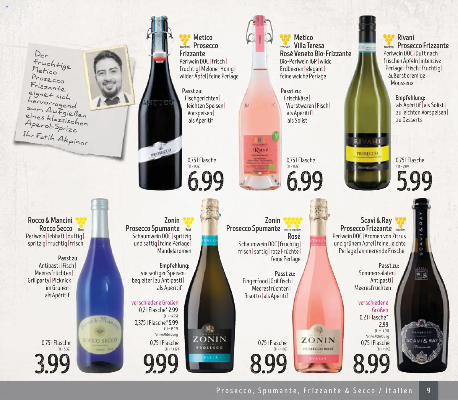 Edeka Struve Wein– und Spirituosen – gültig ab 14.11.2025 | Seite: 9 | Produkte: Fisch, Prosecco, Melone, Frischkase