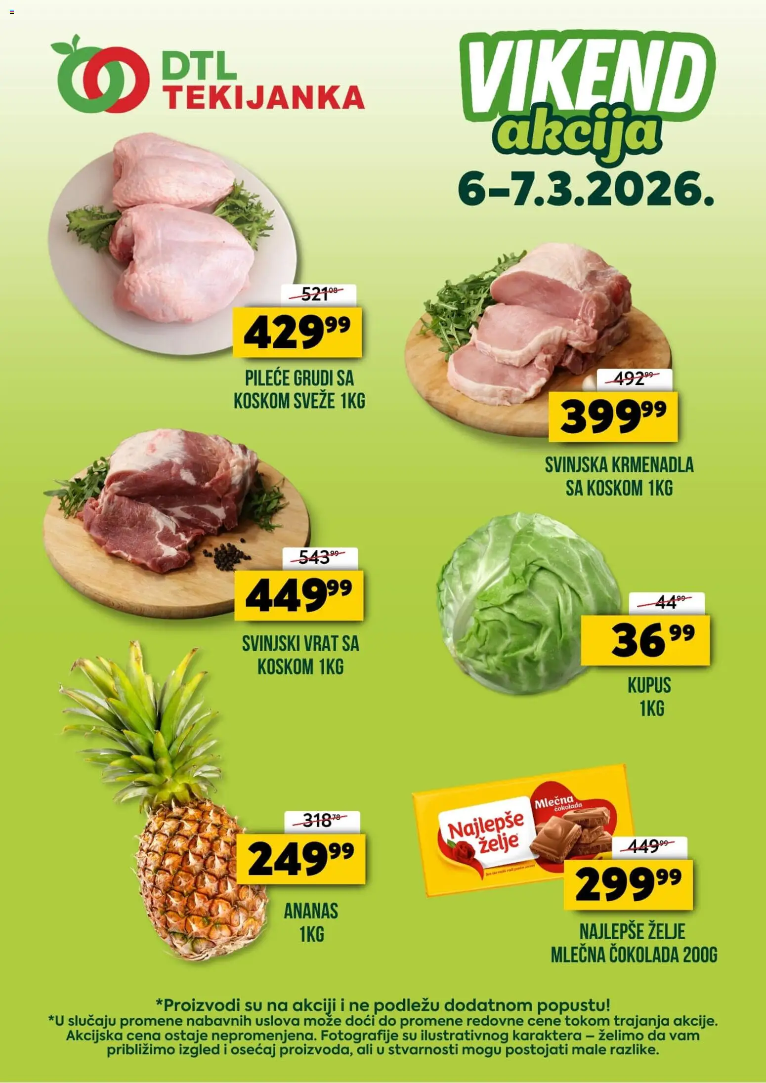 Tekijanka katalog - važi od 06.03.2026 | Strana: 1 | Proizvode: Svinjska krmenadla, Svinjski vrat, Čokolada, Mlečna čokolada