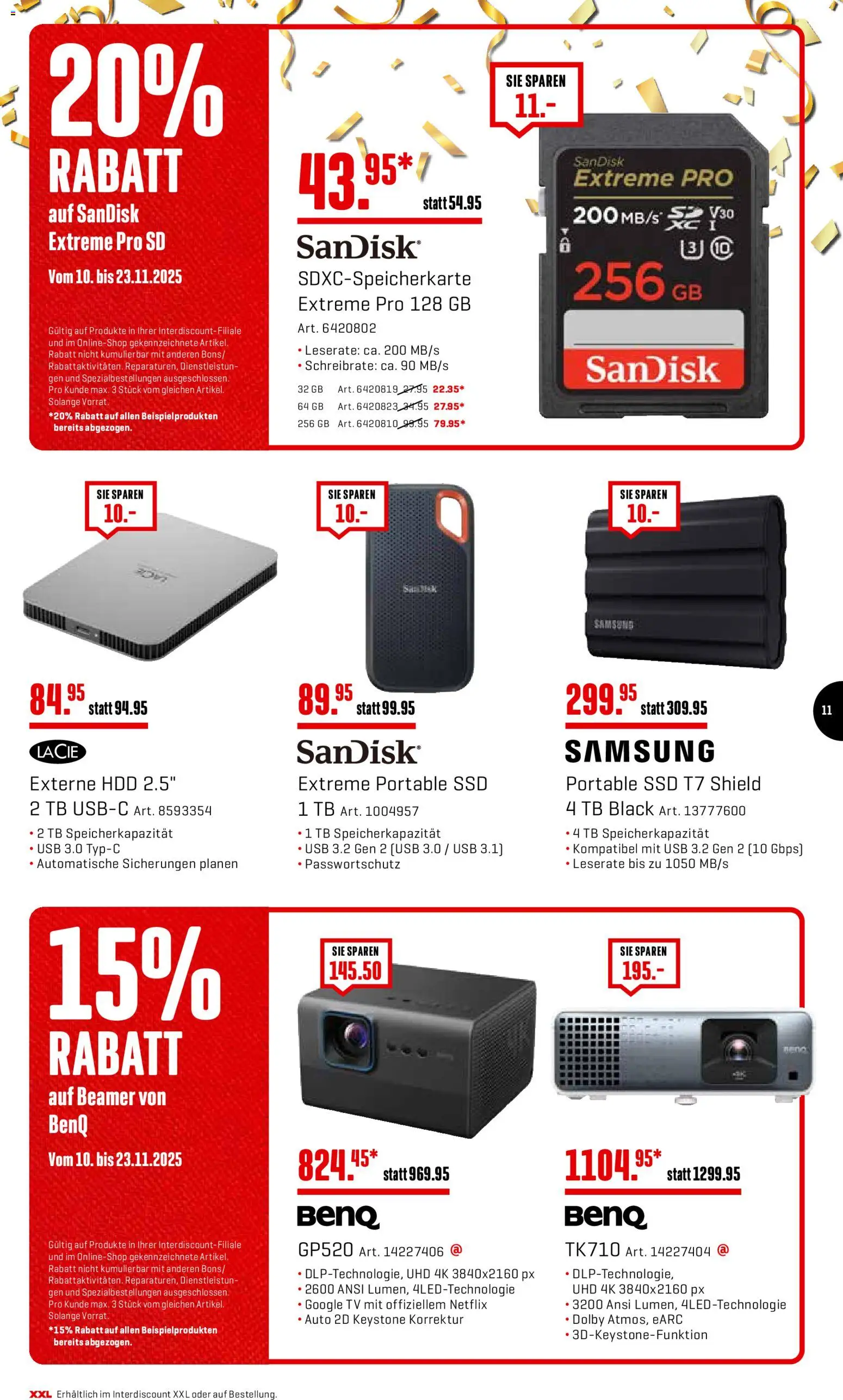 Interdiscount Aktionen – gültig ab 10.11.2025 | Seite: 11 | Produkte: TV, Samsung, Usb, Beamer