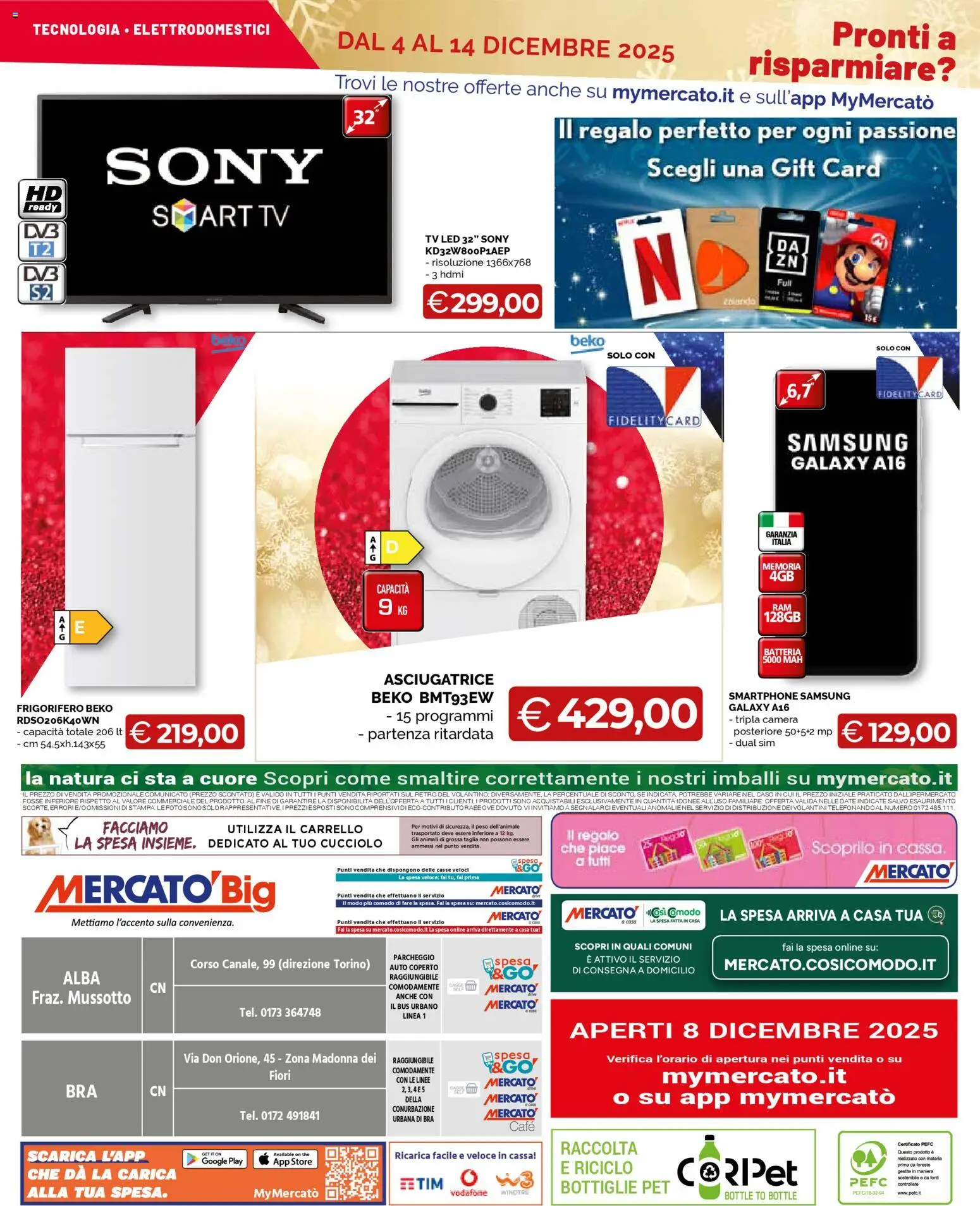 Volantino Mercatò del 04.12.2025 | Pagina: 24 | Prodotti: Smartphone samsung, smart TV, Asciugatrice, The