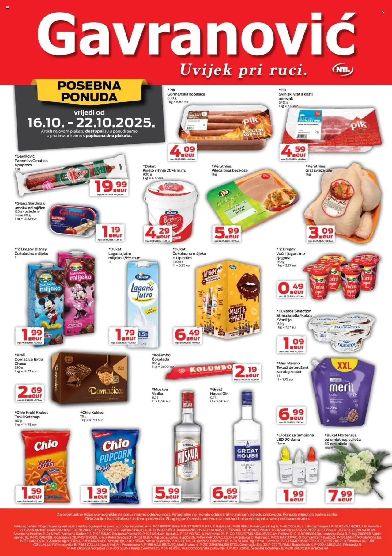 Gavranović katalog | vrijedi od 16.10.2025 | Stranica: 1 | Proizvodi: Stol, Gin, Rajčice, Tekući deterdžent