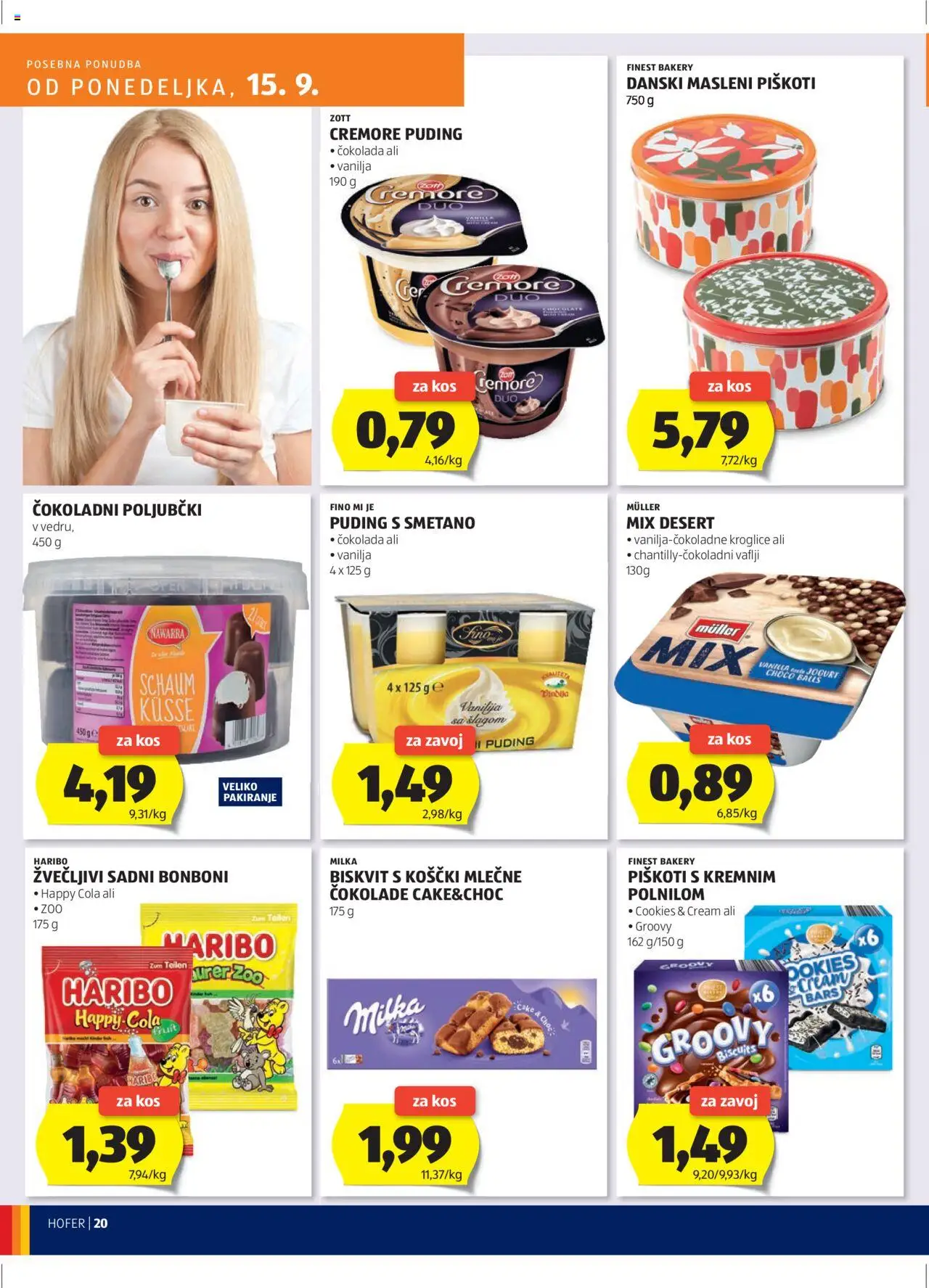 Hofer SI katalog | vrijedi od 11.09.2025 | Stranica: 20 | Proizvodi: Jogurt, Čokolada, Puding, Milka