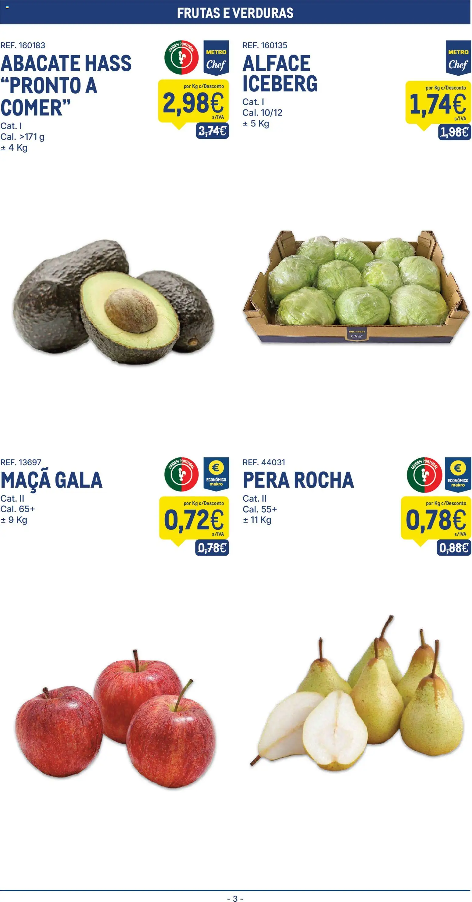 Makro folheto │ válido de 13.01.2026 | Página: 3 | Produtos: Maça, Abacate, Alface