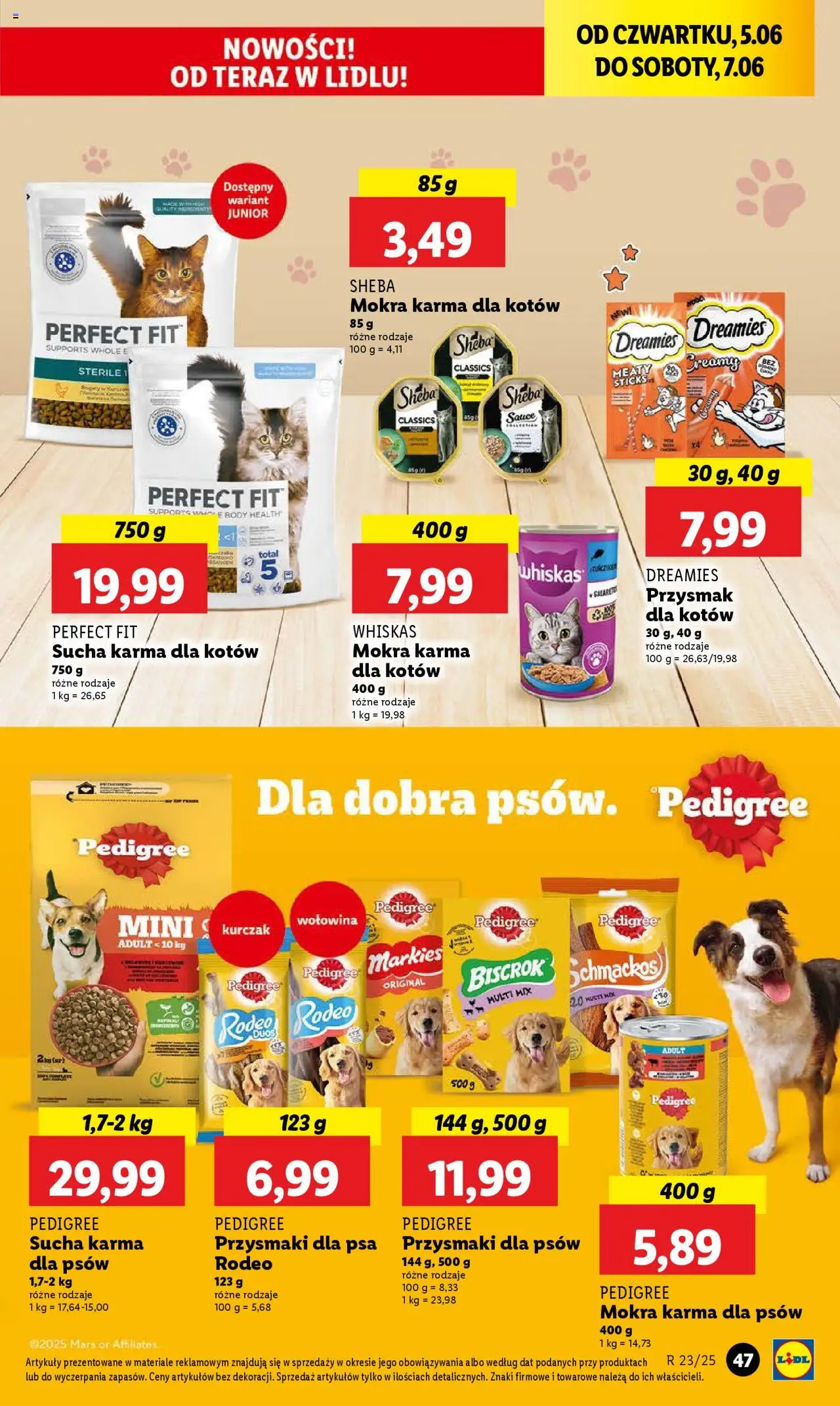 Lidl Gazetka od 05.06.2025 | Strona: 57 | Produkty: Pedigree, Przysmaki dla psa, Body, Karma dla psów