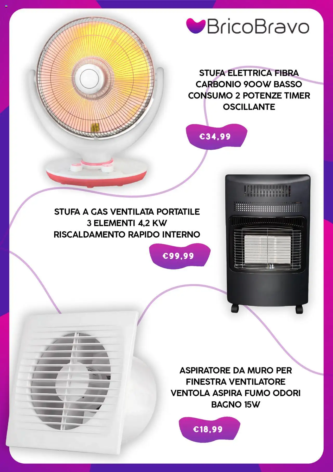 Volantino Brico Bravo del 05.10.2025 | Pagina: 2 | Prodotti: Ventilatore, Stufa, Stufa a gas, Bagno