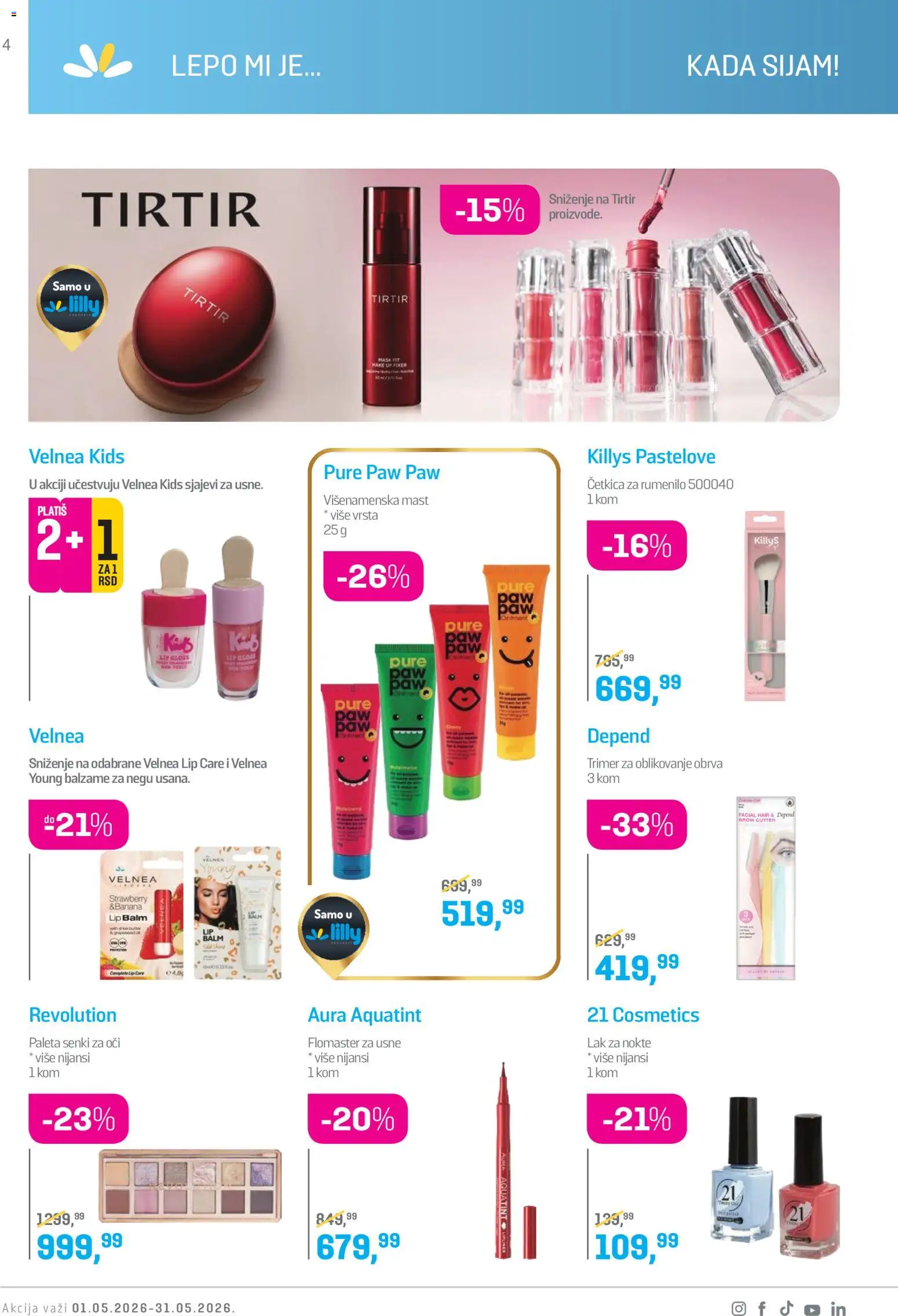 Lilly drogerie katalog - važi od 01.05.2026 | Strana: 4 | Proizvode: Banana, Mast, Lak za nokte, Trimer