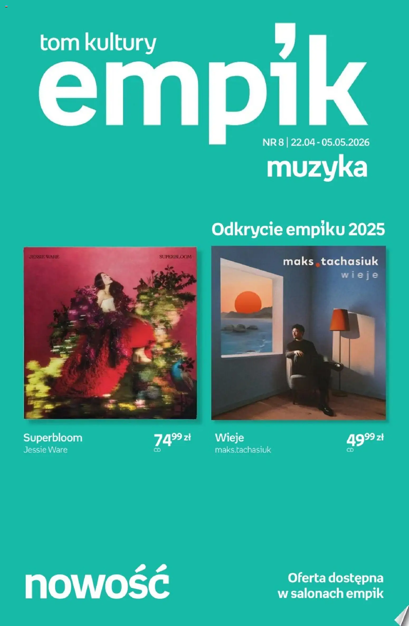 Empik promocje - Tom kultury Muzyka od 22.04.2026 | Strona: 1
