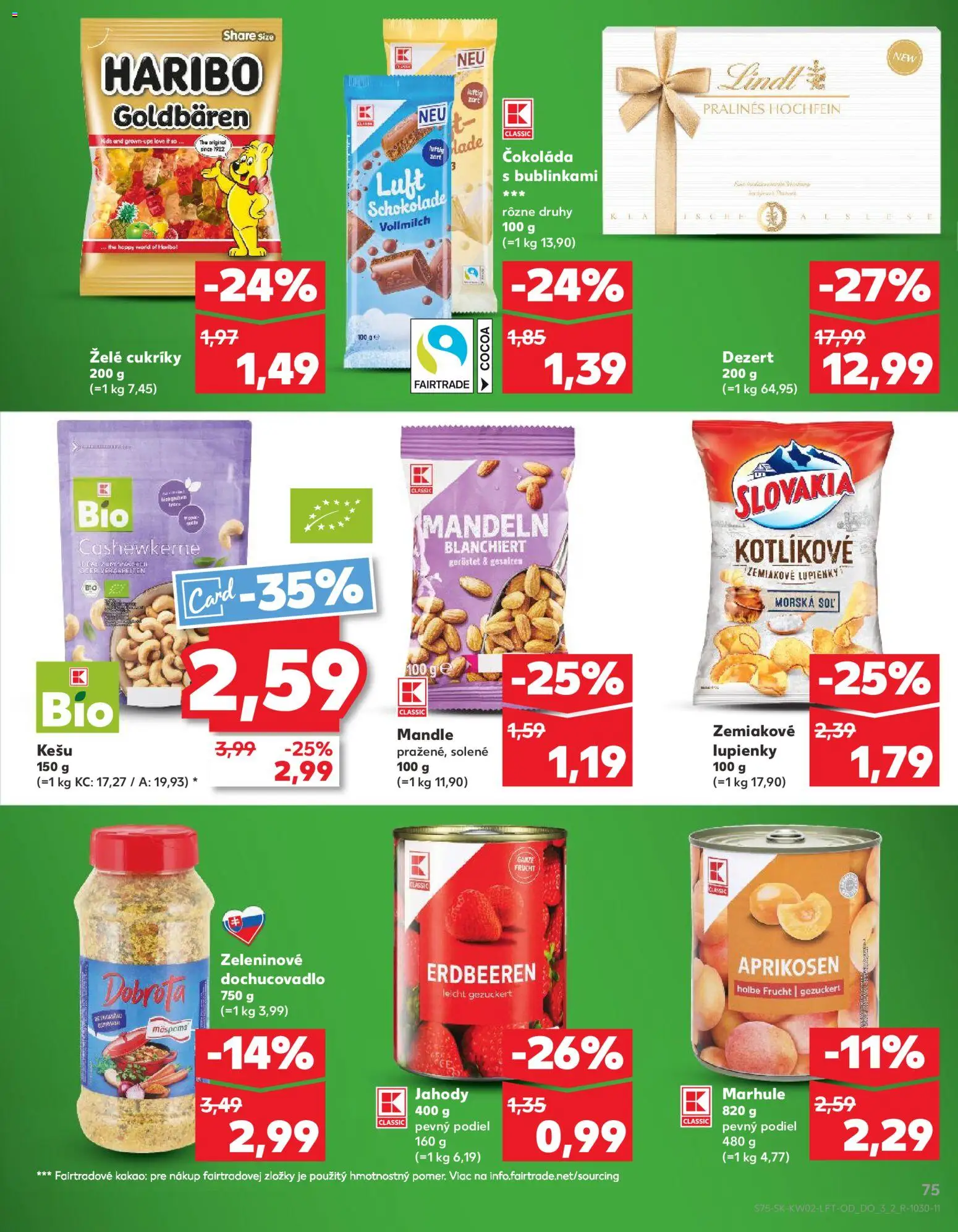 Nové Kaufland akcie – leták je platný od 08.01.2026 | Strana: 75 | Produkty: Čokoláda, Soľ, Marhule, Kakao
