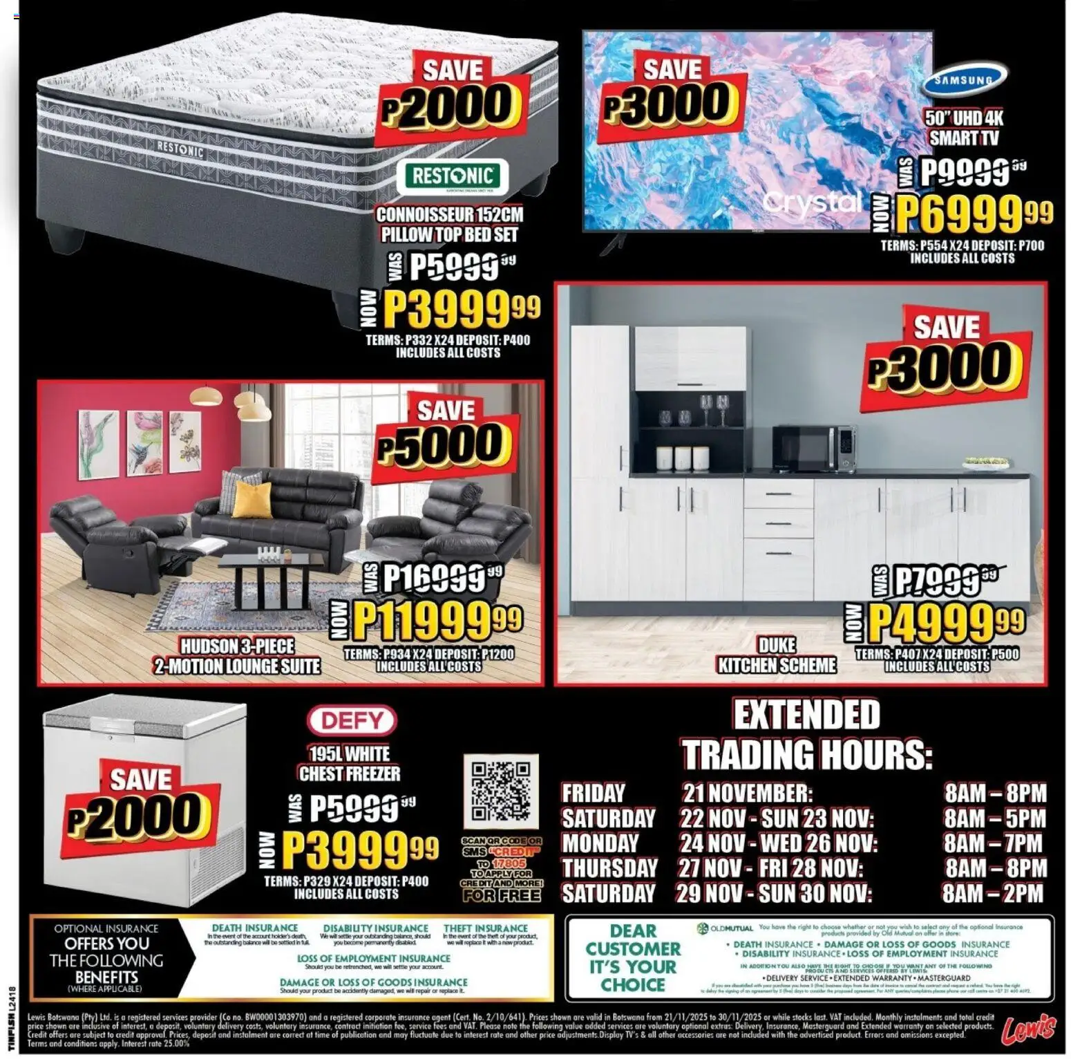 New Lewis Stores catalogue – valid from 21.11.2025 | Page: 3 | Products: Bed, Pillow, TV, Lounge suite