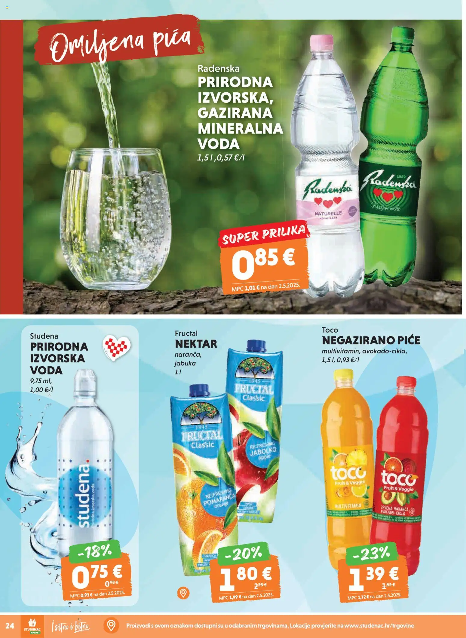 Studenac katalog | vrijedi od 28.01.2026 | Stranica: 24 | Proizvodi: Mineralna voda, Gazirana mineralna voda, Pica, Jabuka