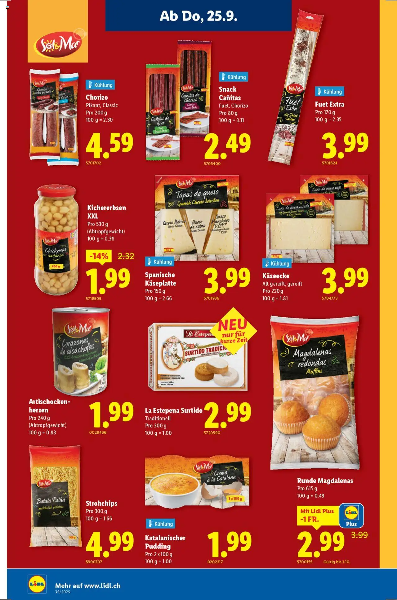 Lidl Aktionen – gültig ab 25.09.2025 | Seite: 14 | Produkte: Pudding, Salami