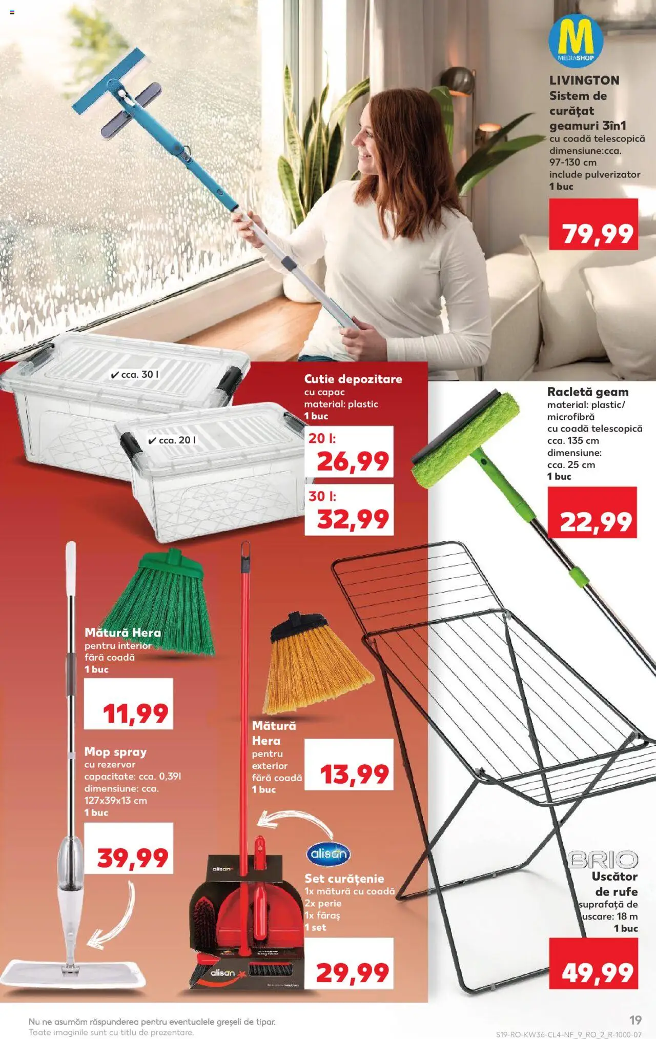 Noul catalog Kaufland – valabil de la 03.09.2025 | Pagină: 19 | Produse: Uscător, Mătură, Cutie, Perie