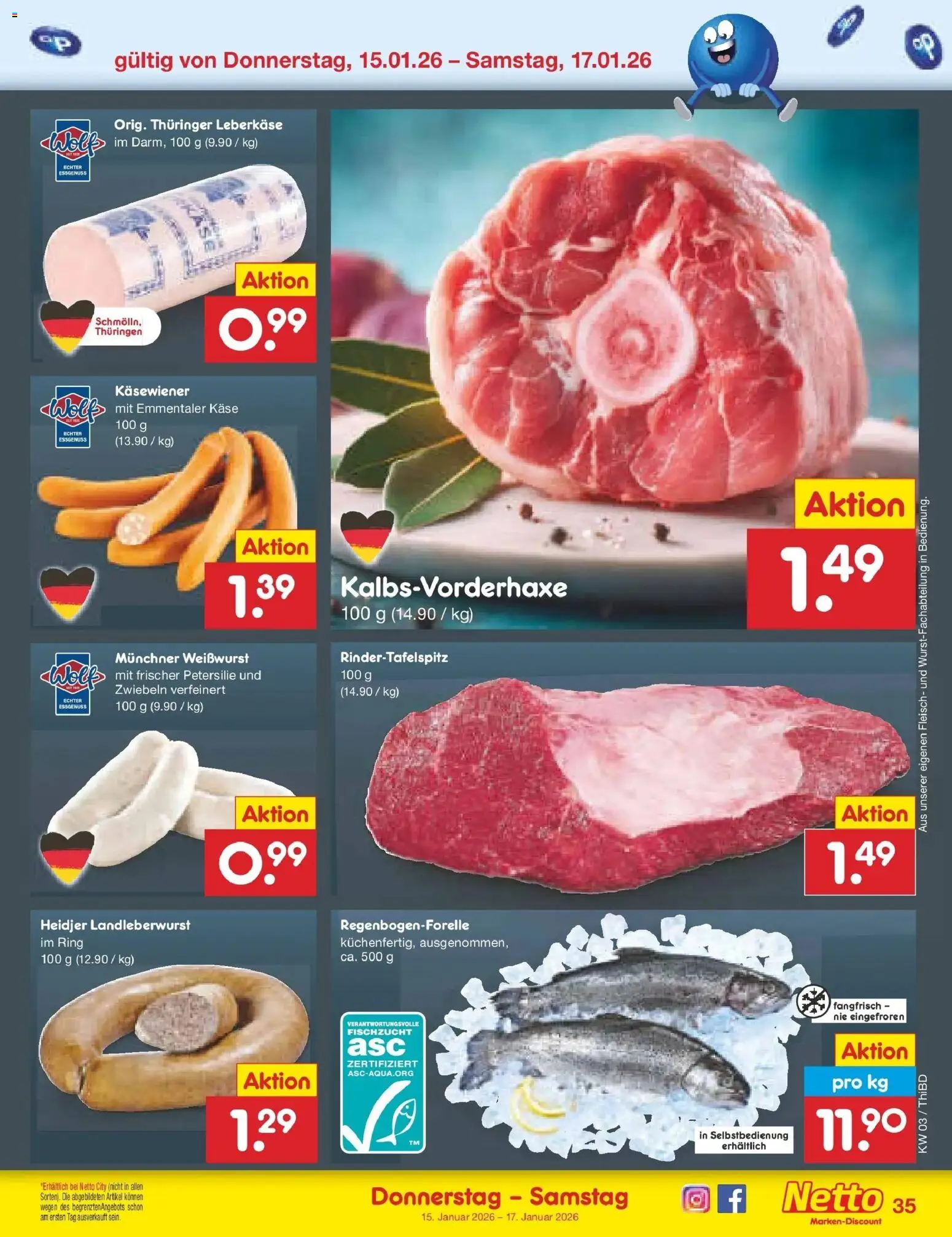 Netto Marken-Discount prospekt Thiendorf	 – gültig ab 12.01.2026 | Seite: 49 | Produkte: Weißwurst, Zwiebeln, Petersilie, Fleisch