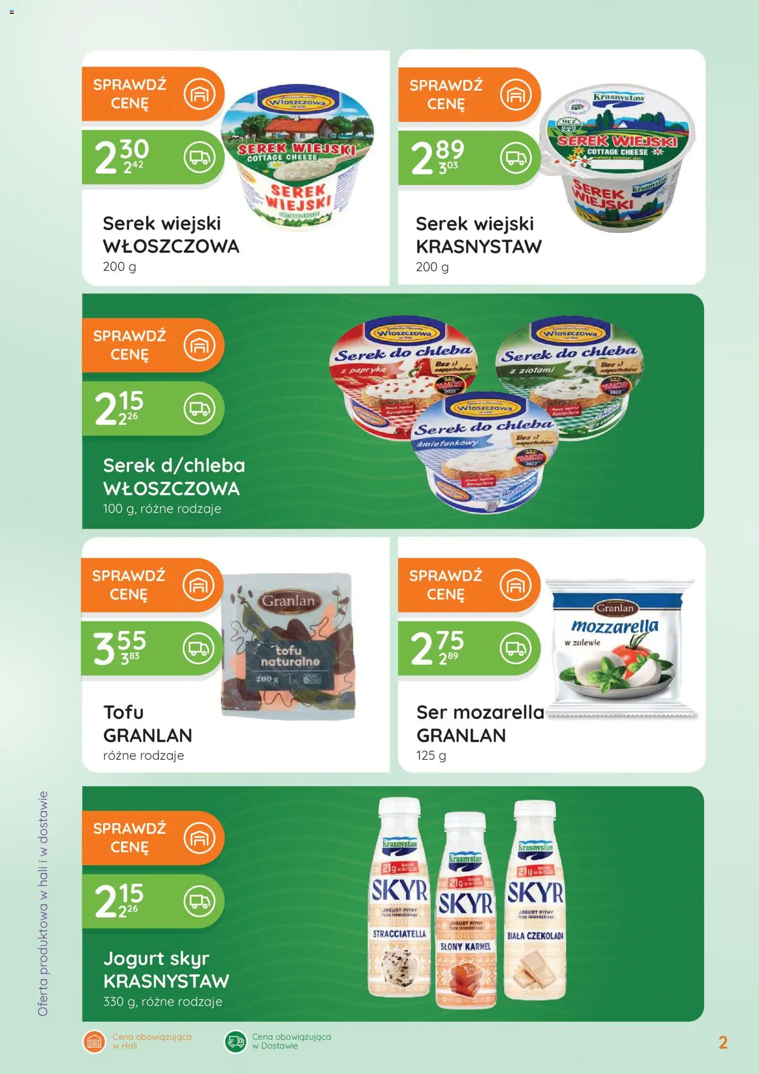 Eurocash gazetka - Oferta Handlowa od 06.04.2026 | Strona: 2 | Produkty: Jogurt pitny, Serek wiejski, Czekolada, Skyr