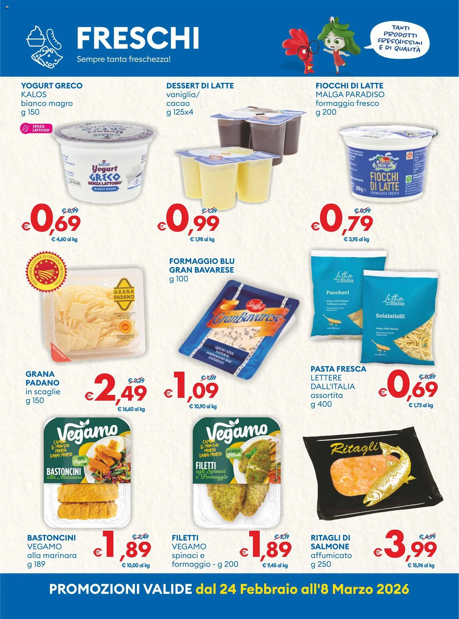 Volantino MD Discount del 24.02.2026 | Pagina: 3 | Prodotti: Formaggio, Spinaci, Cacao, Paccheri