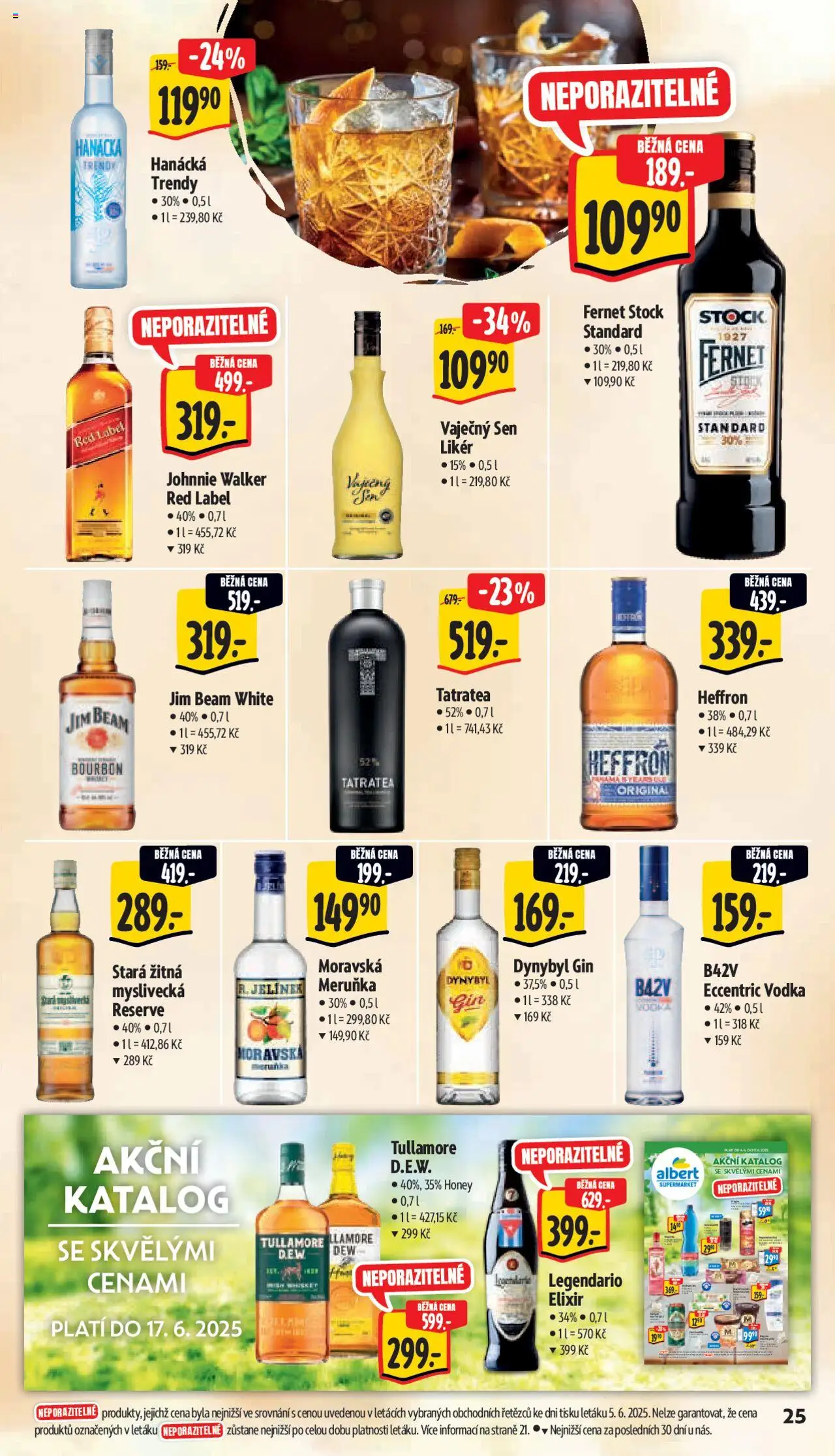 Albert leták - Supermarket od 11.06.2025 | Strana: 33 | Produkty: Jim Beam, Bourbon, Gin, Likér