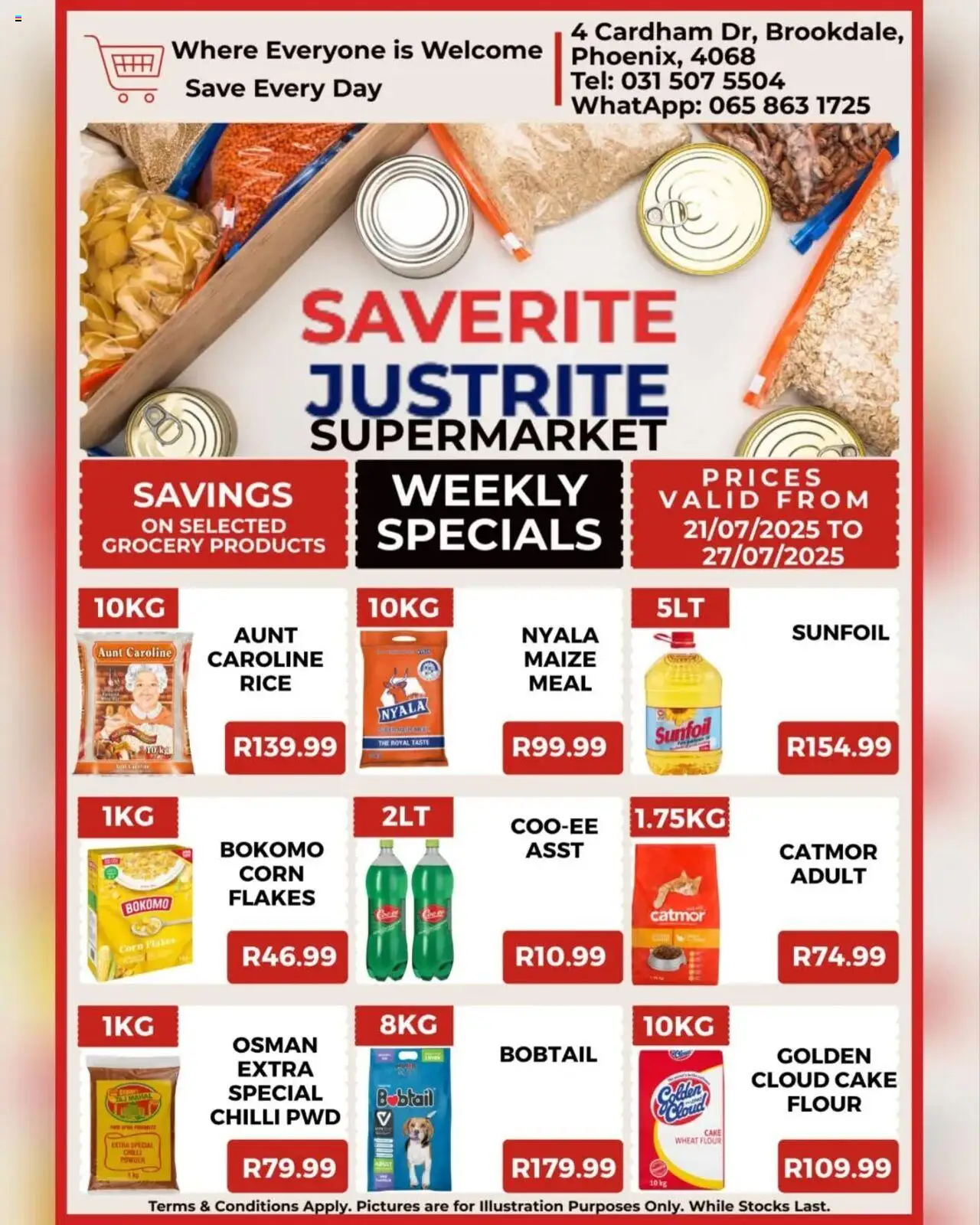 Saverite Specials │ valid from 21.07.2025 | Page: 1 | Products: Cake, Corn, Powder, Rice
