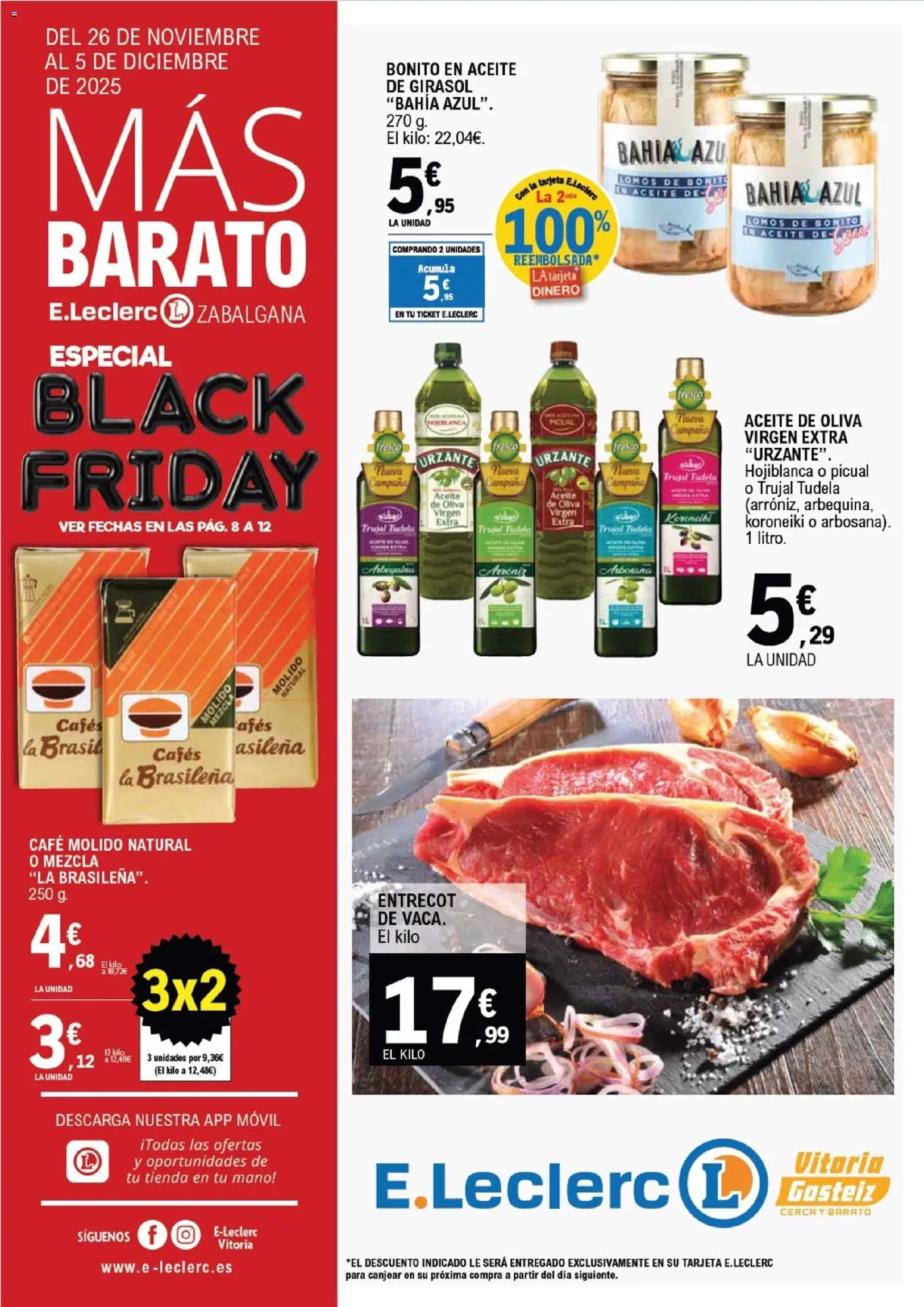 E.Leclerc Black Friday │ válido desde el 26.11.2025 | Página: 1 | Productos: Aceite, Café, Café molido, Aceite de oliva