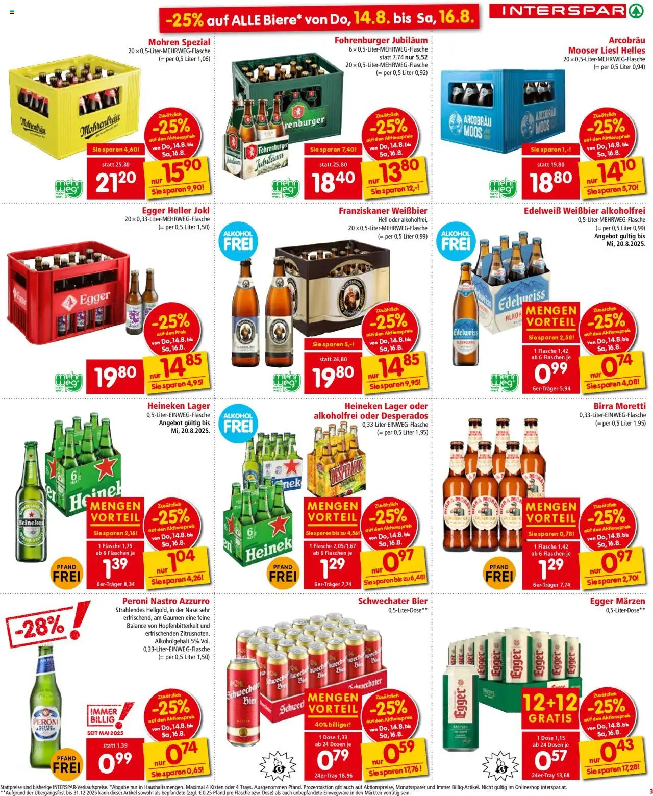 Interspar Flugblatt - Vorarlberg gültig ab 14.08.2025 | Seite: 3 | Produkte: Bier