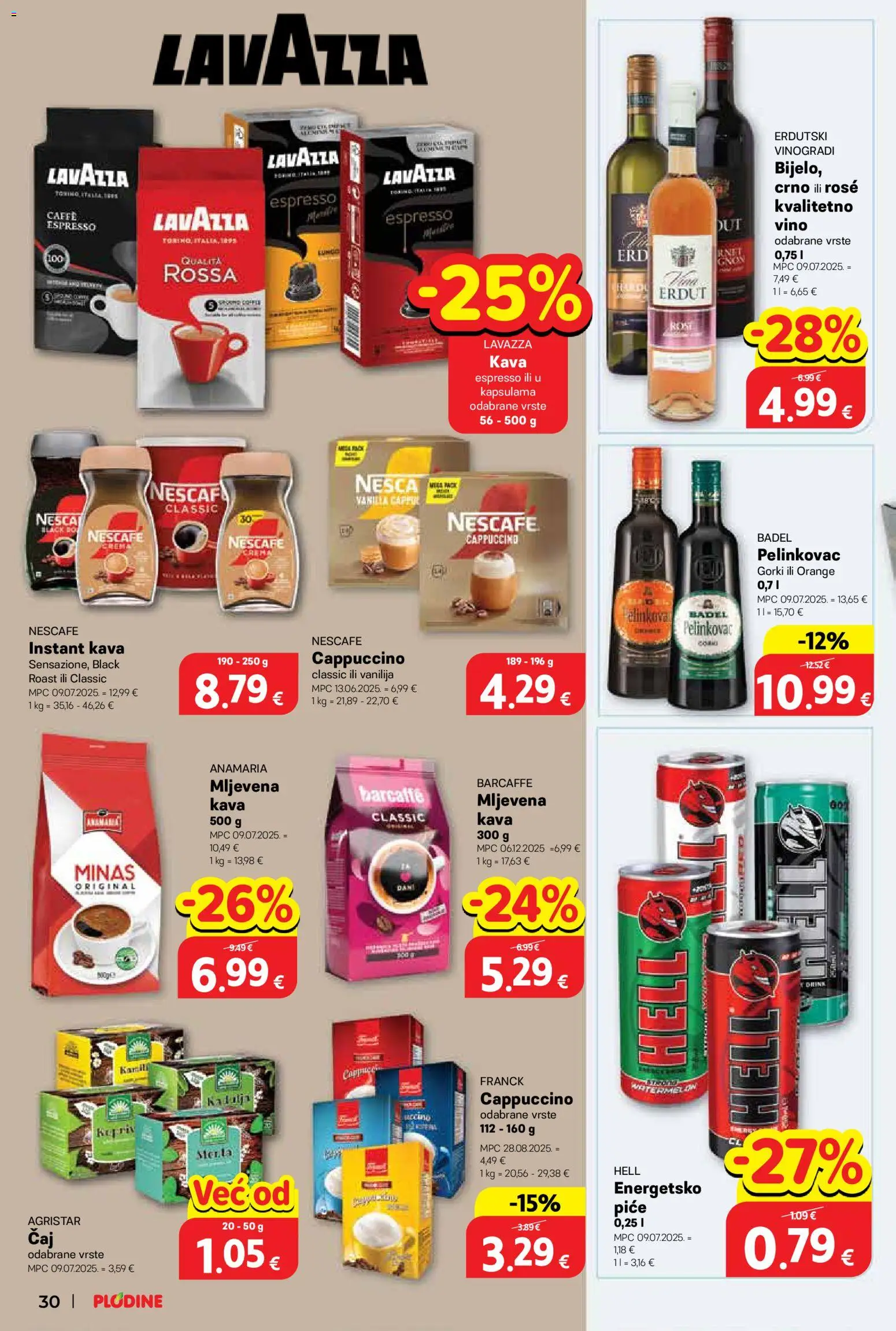 Plodine katalog | vrijedi od 21.01.2026 | Stranica: 30 | Proizvodi: Hell, Pelinkovac, Nescafe, Cappuccino
