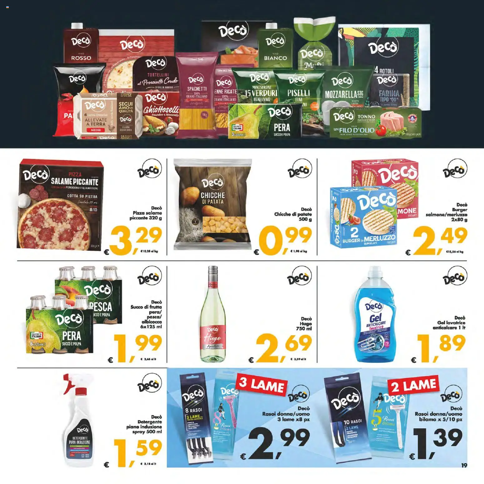 Volantino Decò del 25.11.2025 | Pagina: 19 | Prodotti: Salame, Latte, Prosciutto, Pera