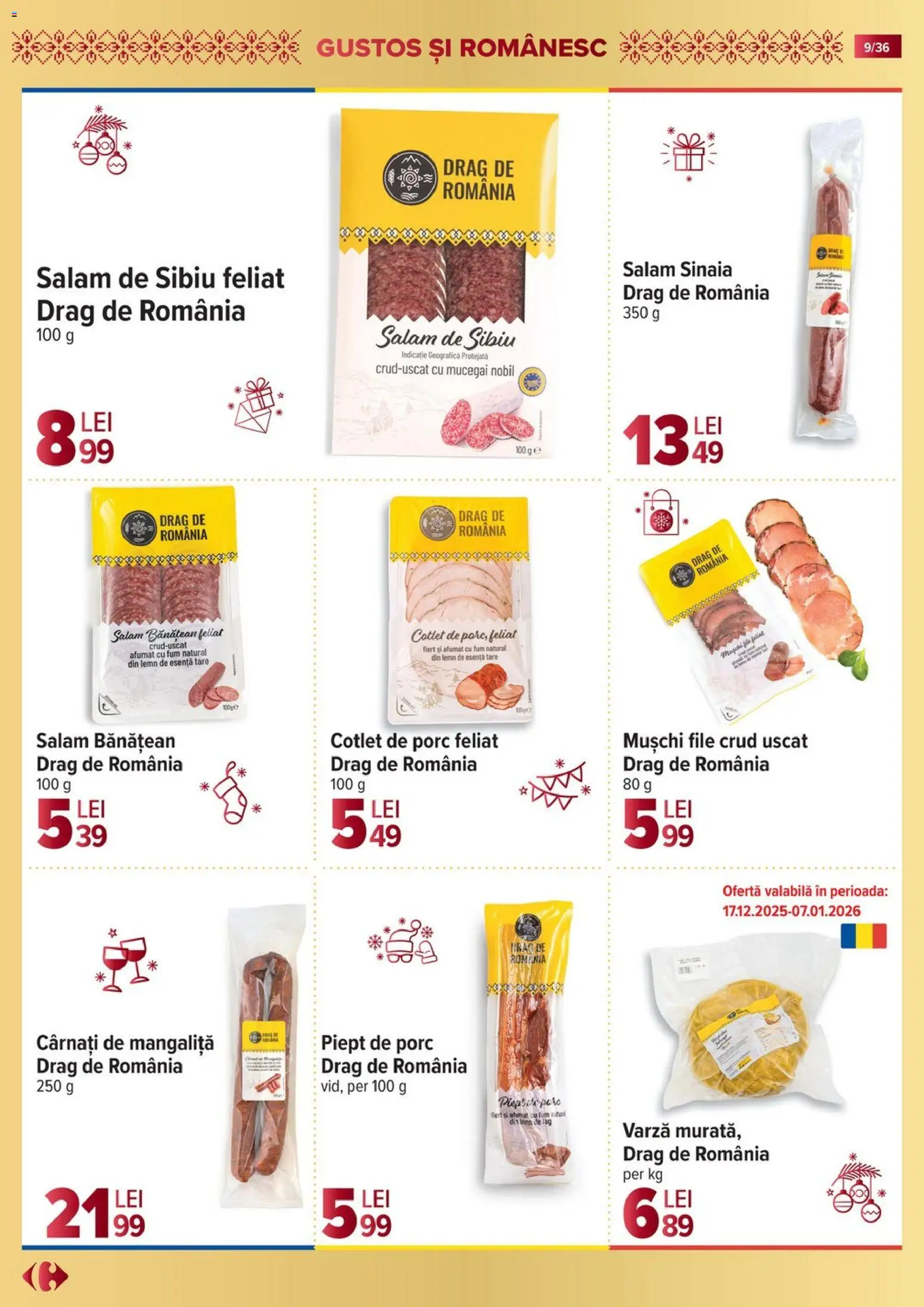 Noul catalog Carrefour – valabil de la 19.11.2025 | Pagină: 9 | Produse: Varză, Salam, Carne tocată, Cârnați