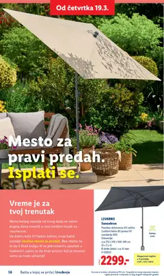 LIVARNO Suncobran, Posebno delotvorna UV-zaštita (zaštitni faktor 80 prema UV standardu 801). Dimenzije: cca 210 x 140 x 168-248 cm (D x Š x V). Ø drške (dole): cca 32 mm # 518820 - pregled Lidl kataloga - važi od 26.02.2026 | Strana: 58 | Proizvode: Suncobran