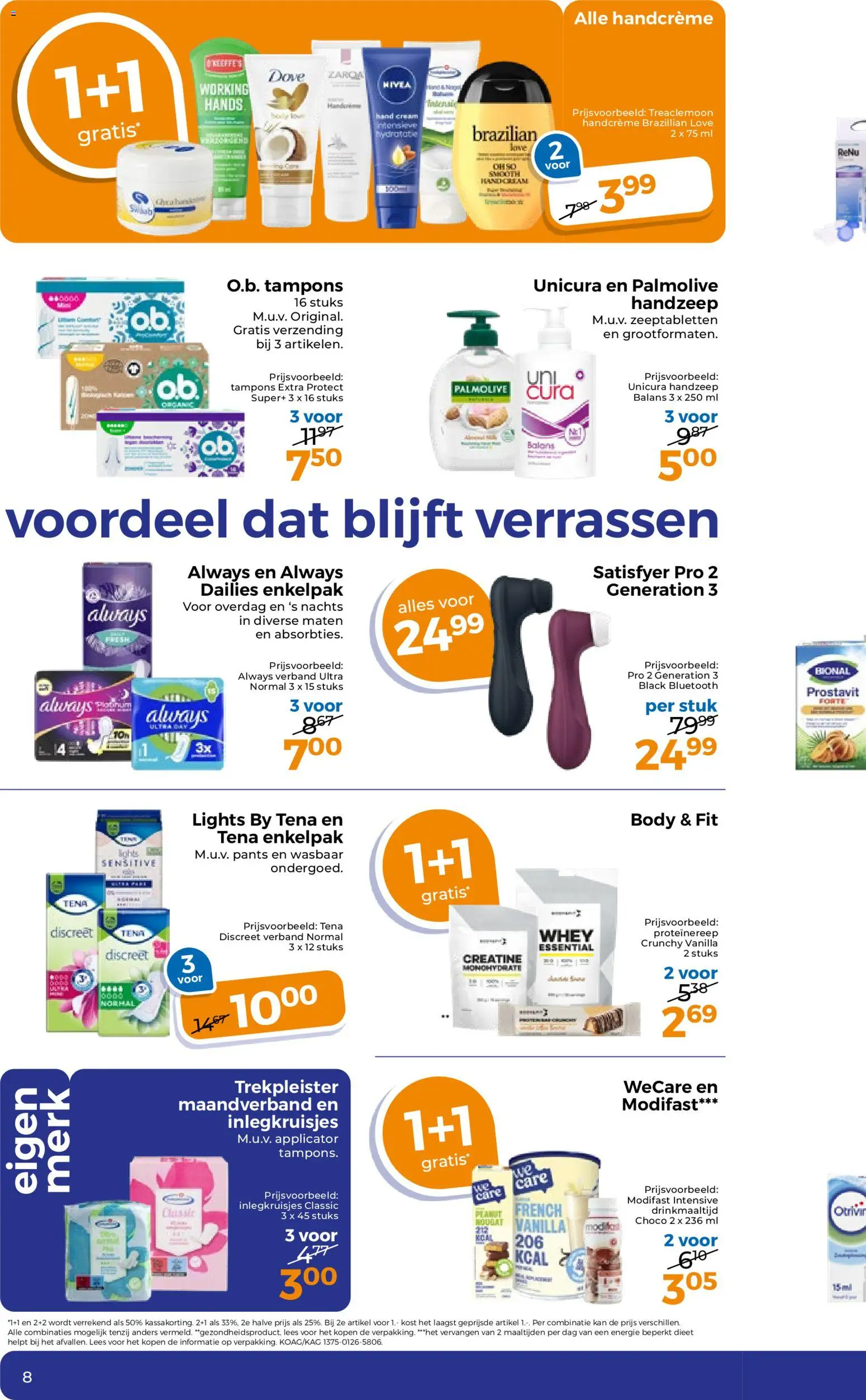 {H1} | Pagina: 10 | Producten: Whey, Tampons, Bluetooth, Handcrème