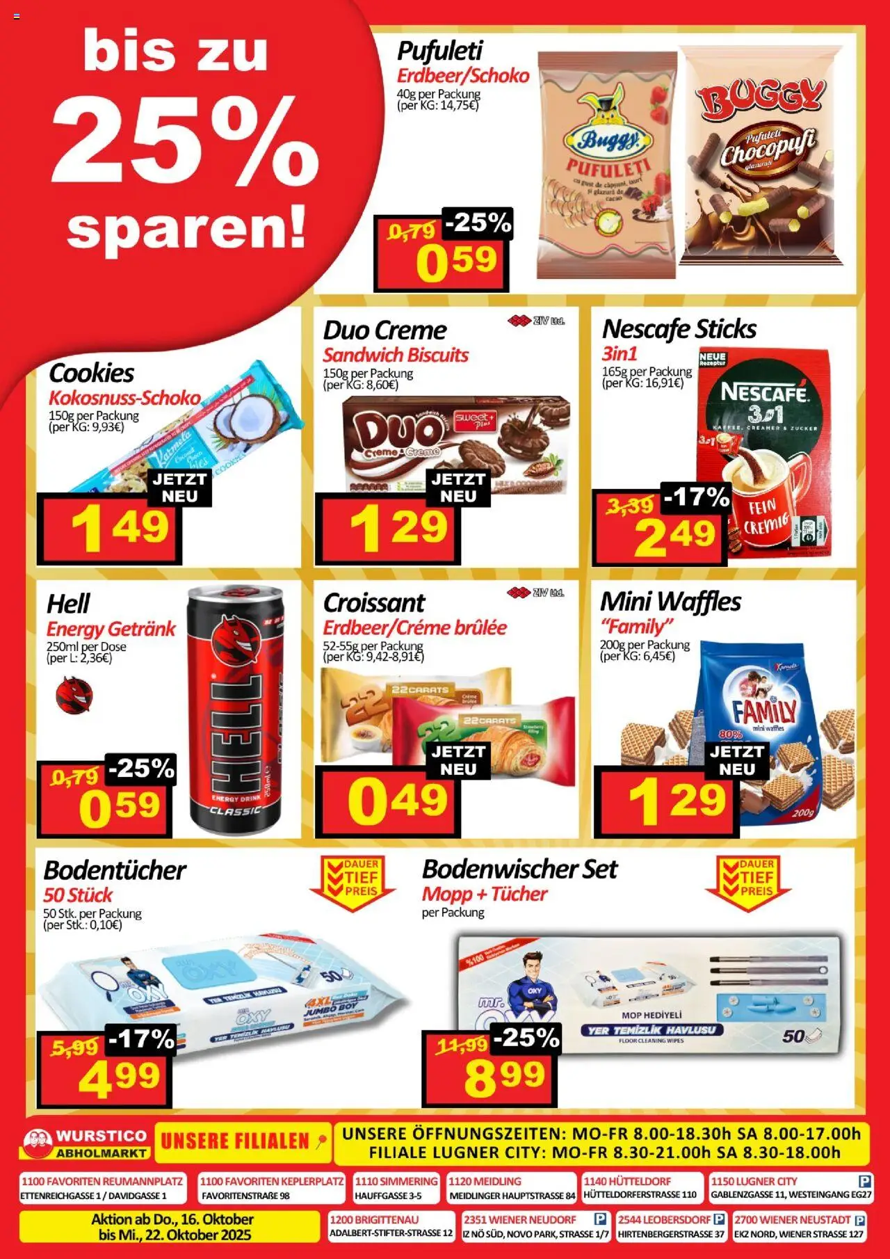 Wurstico Abholmarkt Flugblatt gültig ab 16.10.2025 | Seite: 4 | Produkte: Zucker, Creme