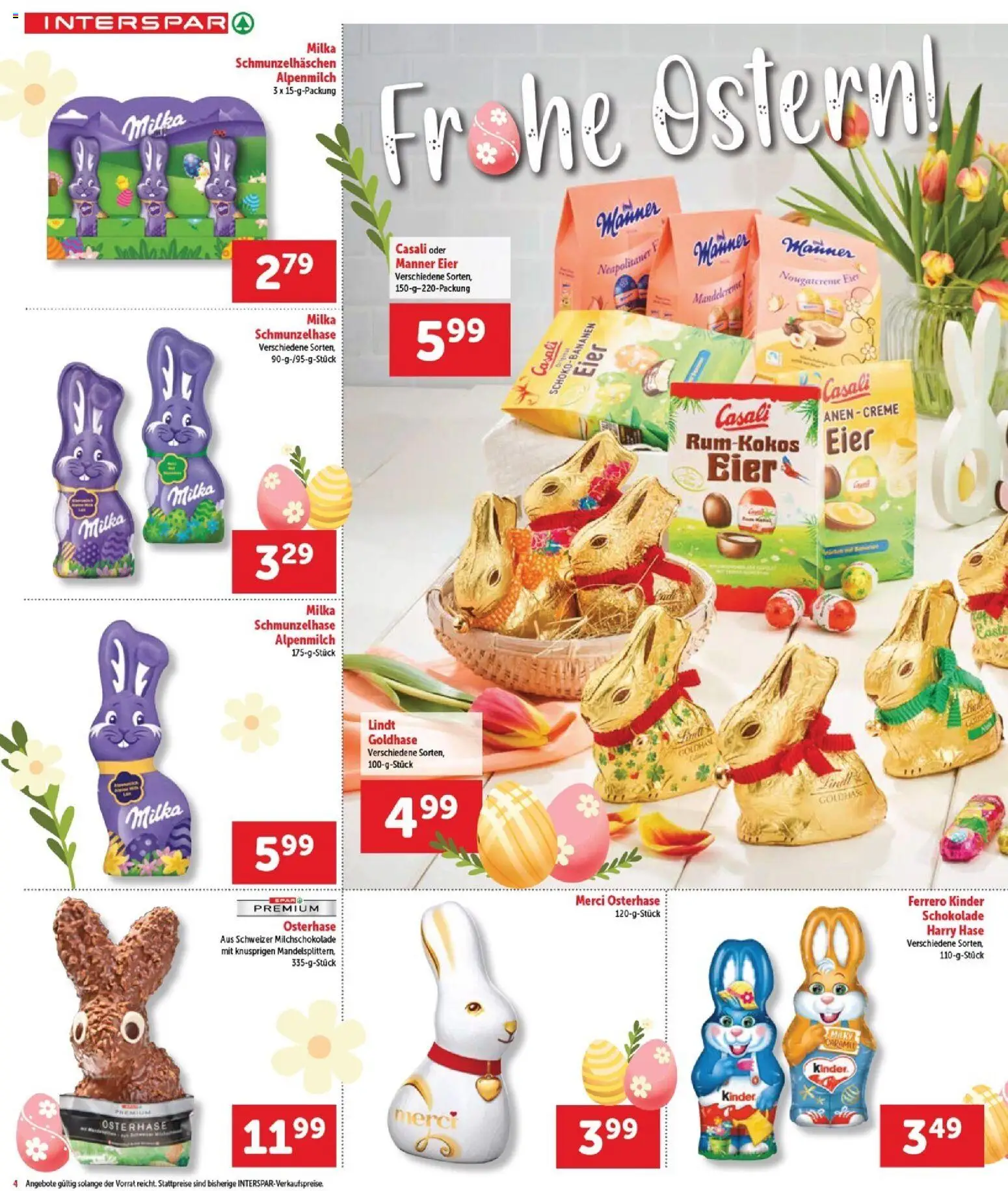 Interspar Flugblatt - Burgenland Sued gültig ab 19.02.2026 | Seite: 4 | Produkte: Creme, Eier, Schokolade