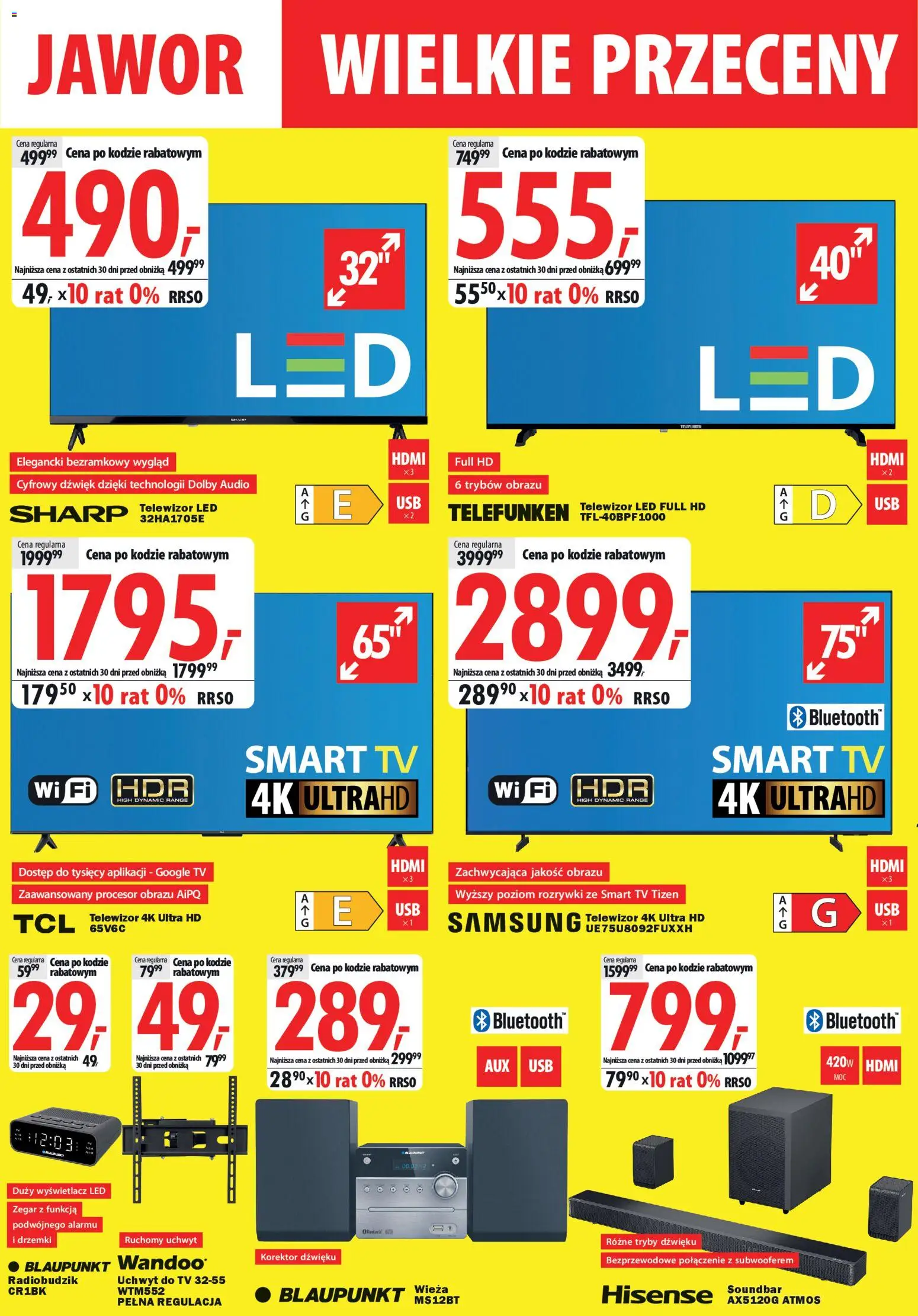 Mediaexpert Gazetka - Wielkie przeceny Jawor od 26.11.2025 | Strona: 2 | Produkty: Telewizor, Audio, Zegar, Soundbar