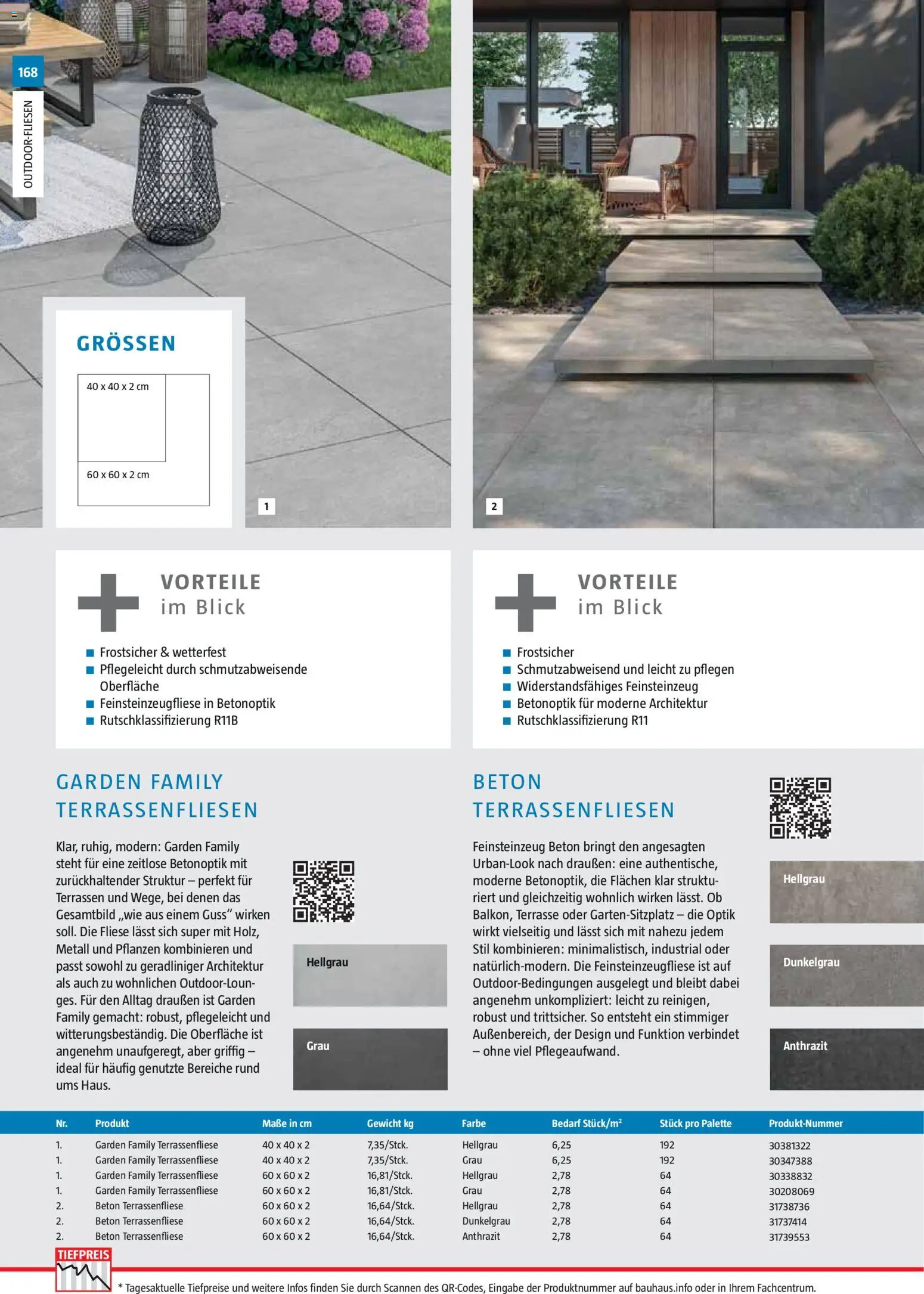 Bauhaus Gartenbaumaterialien 2026 – gültig ab 02.03.2026 | Seite: 168 | Produkte: Gewicht