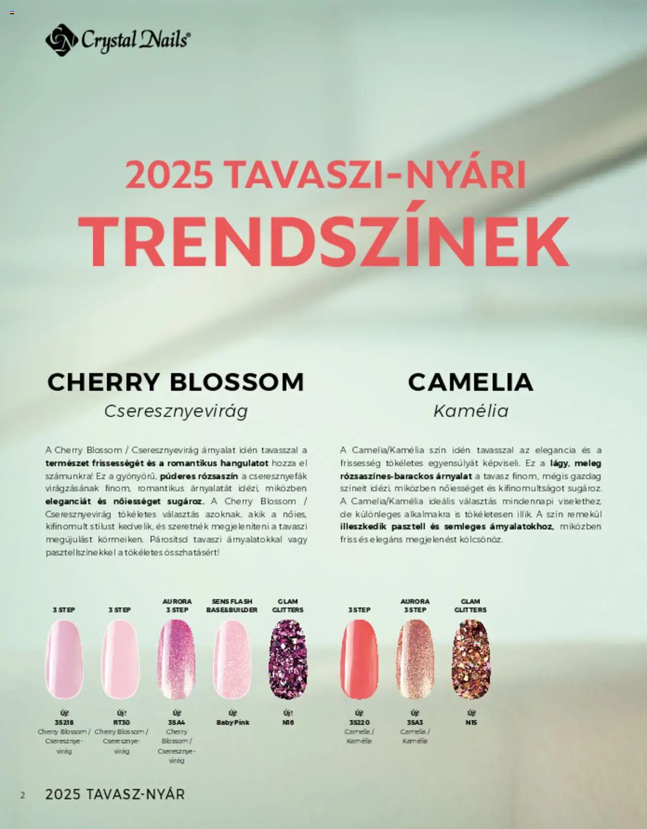 Crystal Nails akciós ujság - amely érvényes a következő dátumtól: 01.03.2025 | Oldal: 2 | Termékek: Cseresznye, Virag, Kamelia