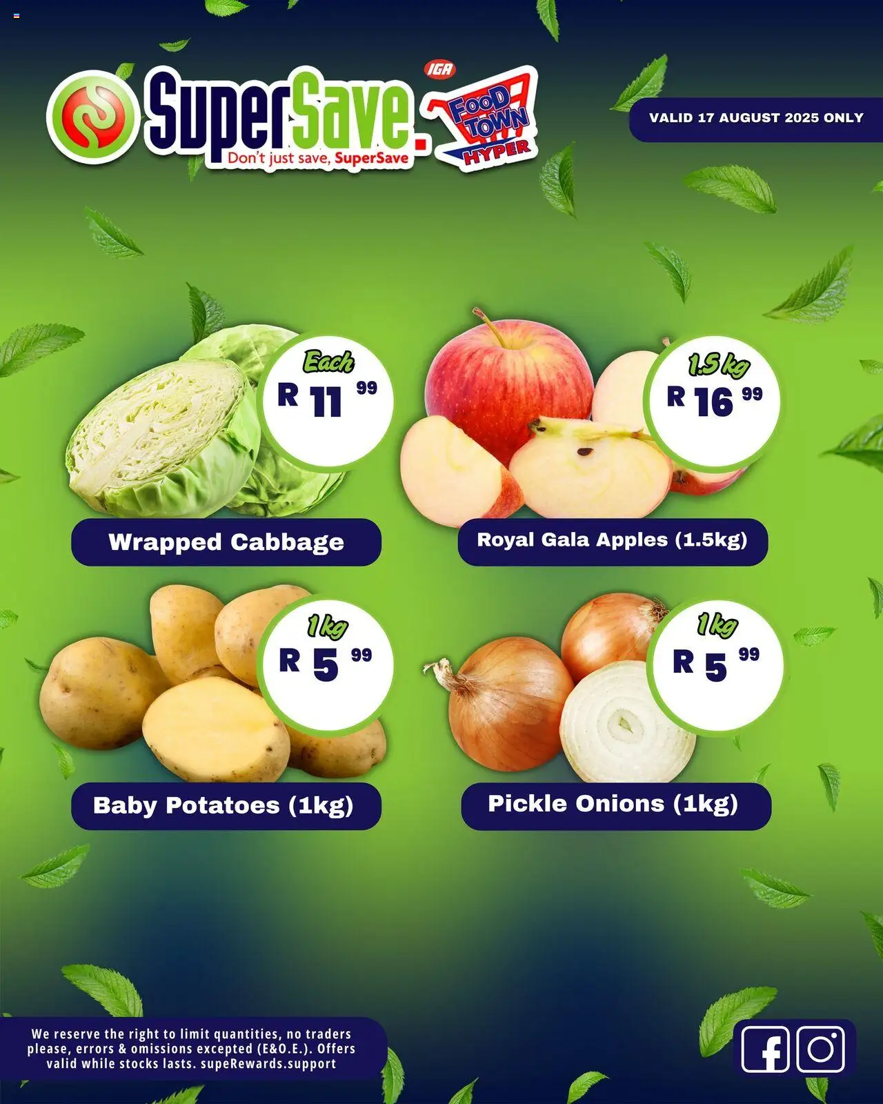 Super Save Sunday Specials │ valid from 17.08.2025 | Page: 9 | Products: Apples, Potatoes, Onions