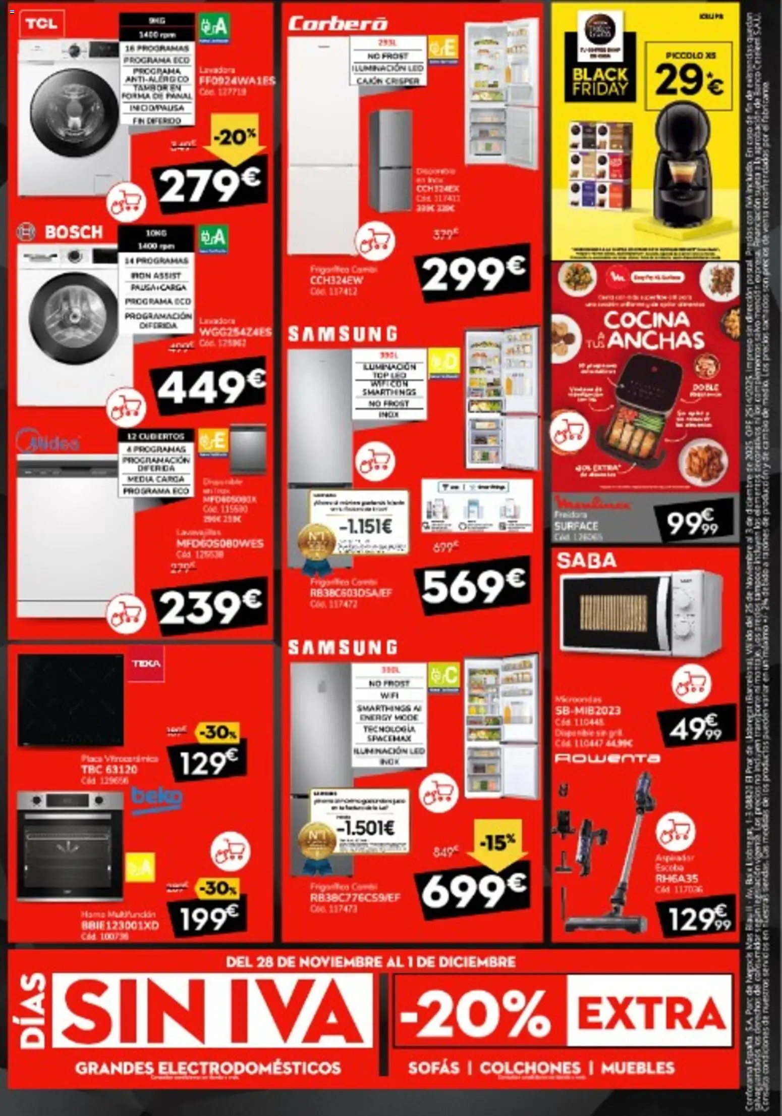 Conforama Black Friday │ válido desde el 25.11.2025 | Página: 4 | Productos: Té, Lavadora, Cocina, Galette de chaise