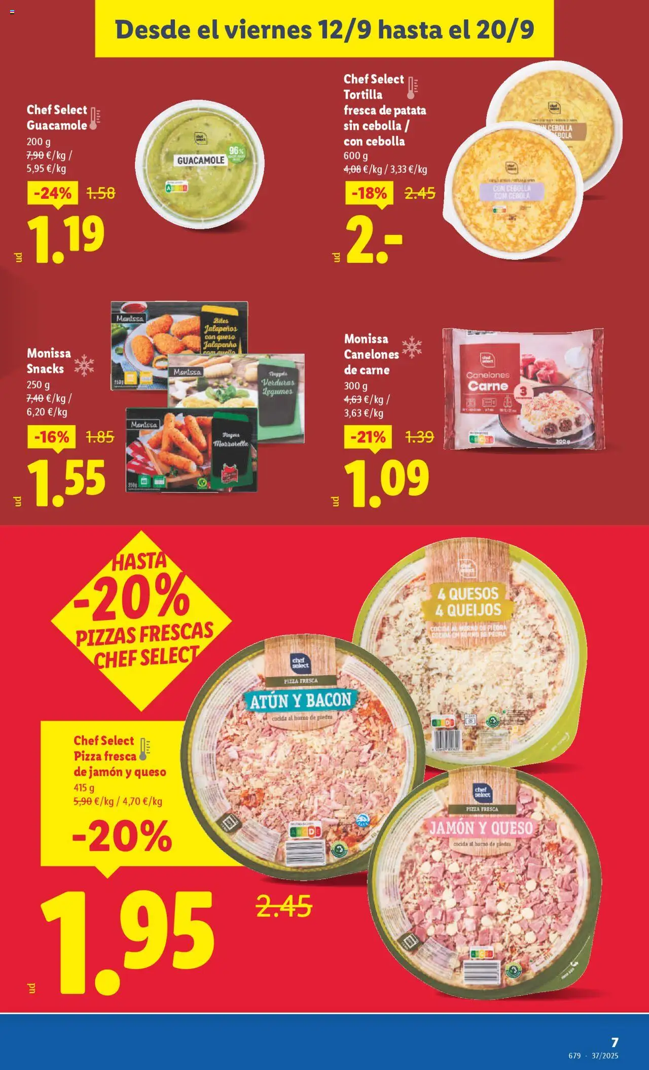 Lidl Atarfe │ válido desde el 12.09.2025 | Página: 7 | Productos: Queso, Jamón, Horno, Canelones