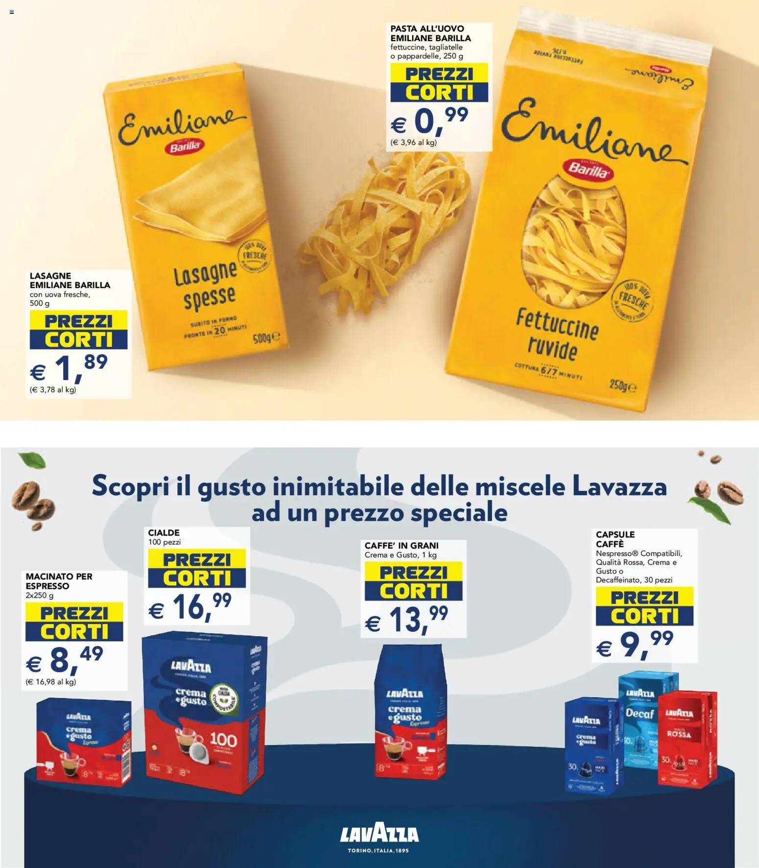 Volantino Esselunga S del 08.04.2026 | Pagina: 23 | Prodotti: Crema, Lavazza, Fettuccine, Macinato