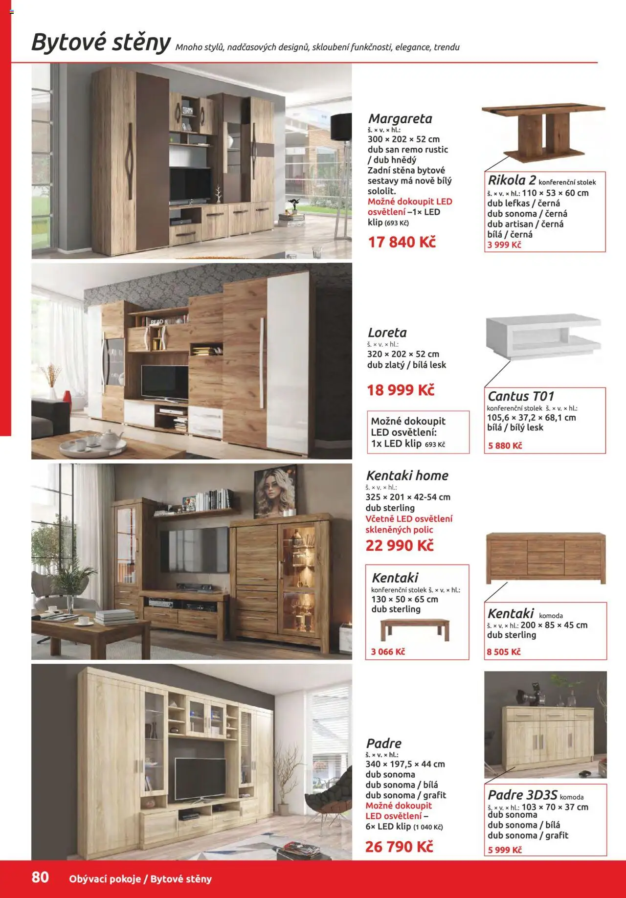 ORFA nábytek katalog 2025-2026 od 01.10.2025 | Strana: 80 | Produkty: Komoda, Konferenční stolek, Stolek, LED