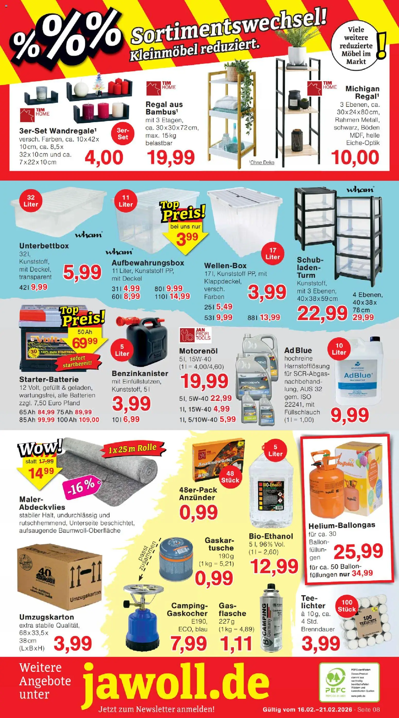 Wiglo Wunderland Prospekt – gültig ab 16.02.2026 | Seite: 8 | Produkte: Batterien, Regal, Tee