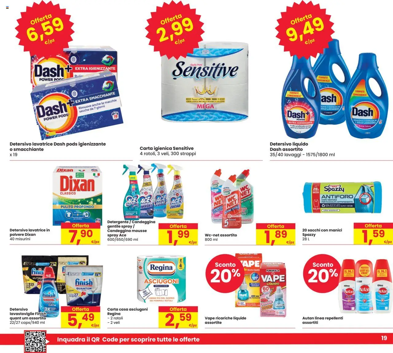 Volantino Eurospar del 26.06.2025 | Pagina: 19 | Prodotti: Detergente, Candeggina, Lavatrice, Bagno