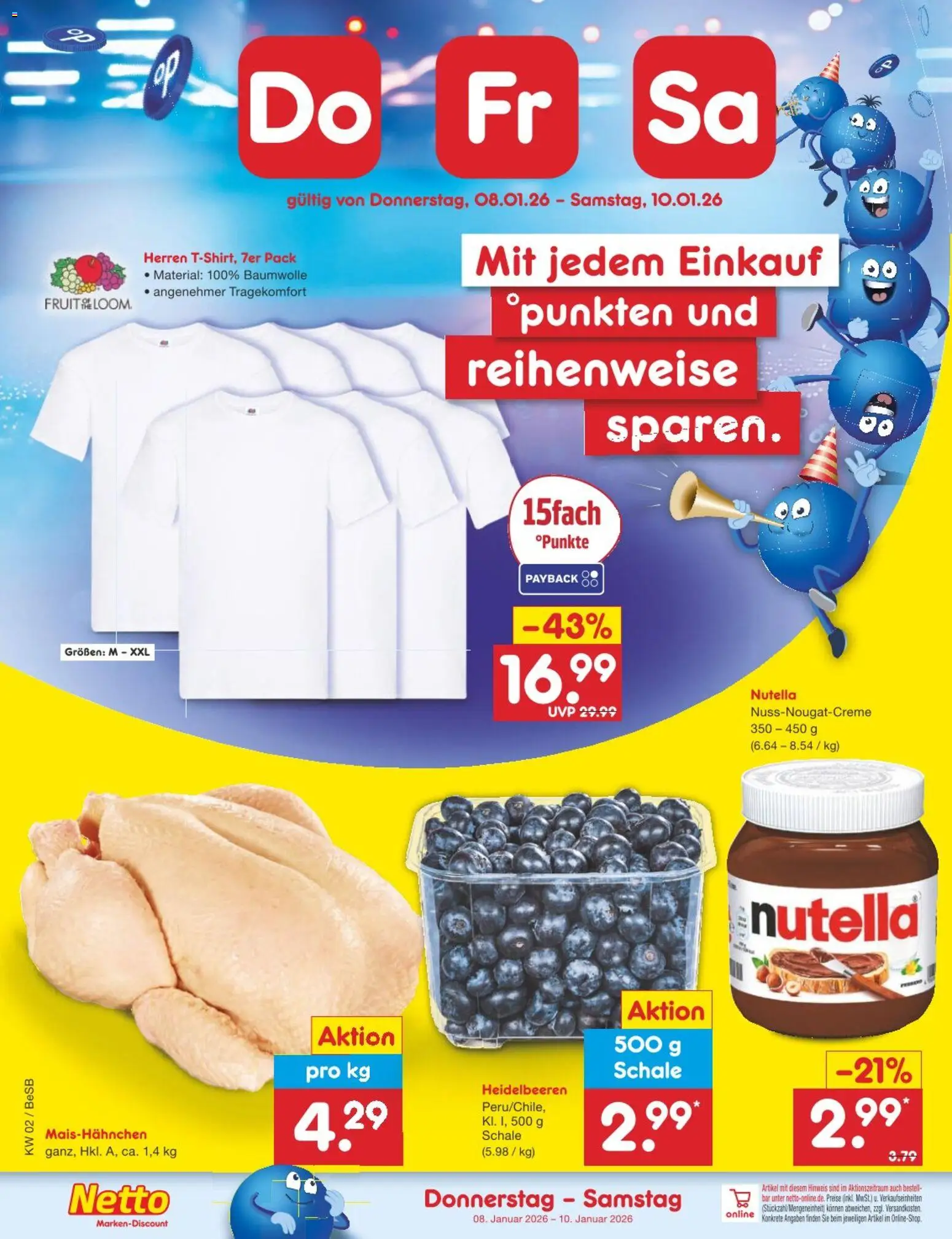 Netto Marken-Discount Prospekt 	 – gültig ab 05.01.2026 | Seite: 38 | Produkte: Nutella, Heidelbeeren