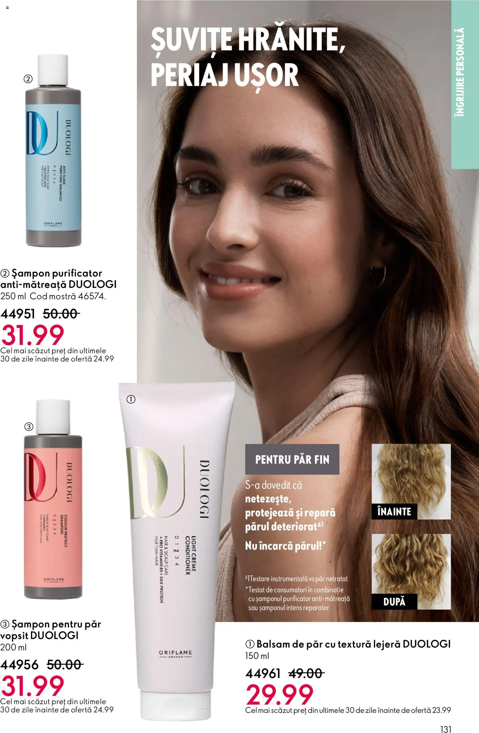 Noul catalog Oriflame – valabil de la 23.12.2025 | Pagină: 131 | Produse: Șampon, Balsam, Balsam de păr