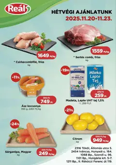 Reál Bevásárló hétvége - Pest megye - amely érvényes a következő dátumtól: 20.11.2025