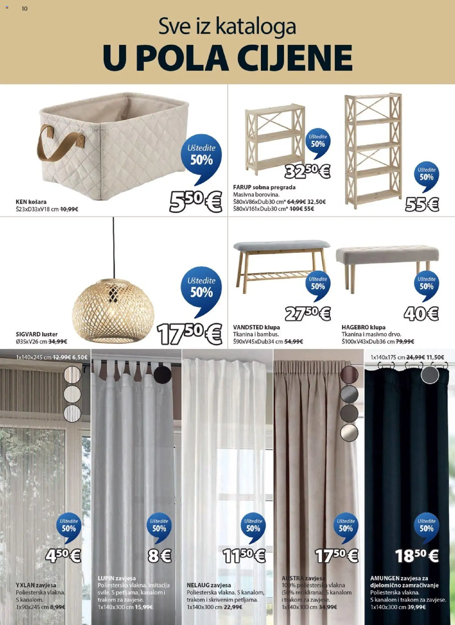 JYSK katalog | vrijedi od 02.02.2026 | Stranica: 10 | Proizvodi: Košara, Zavjesa, Luster
