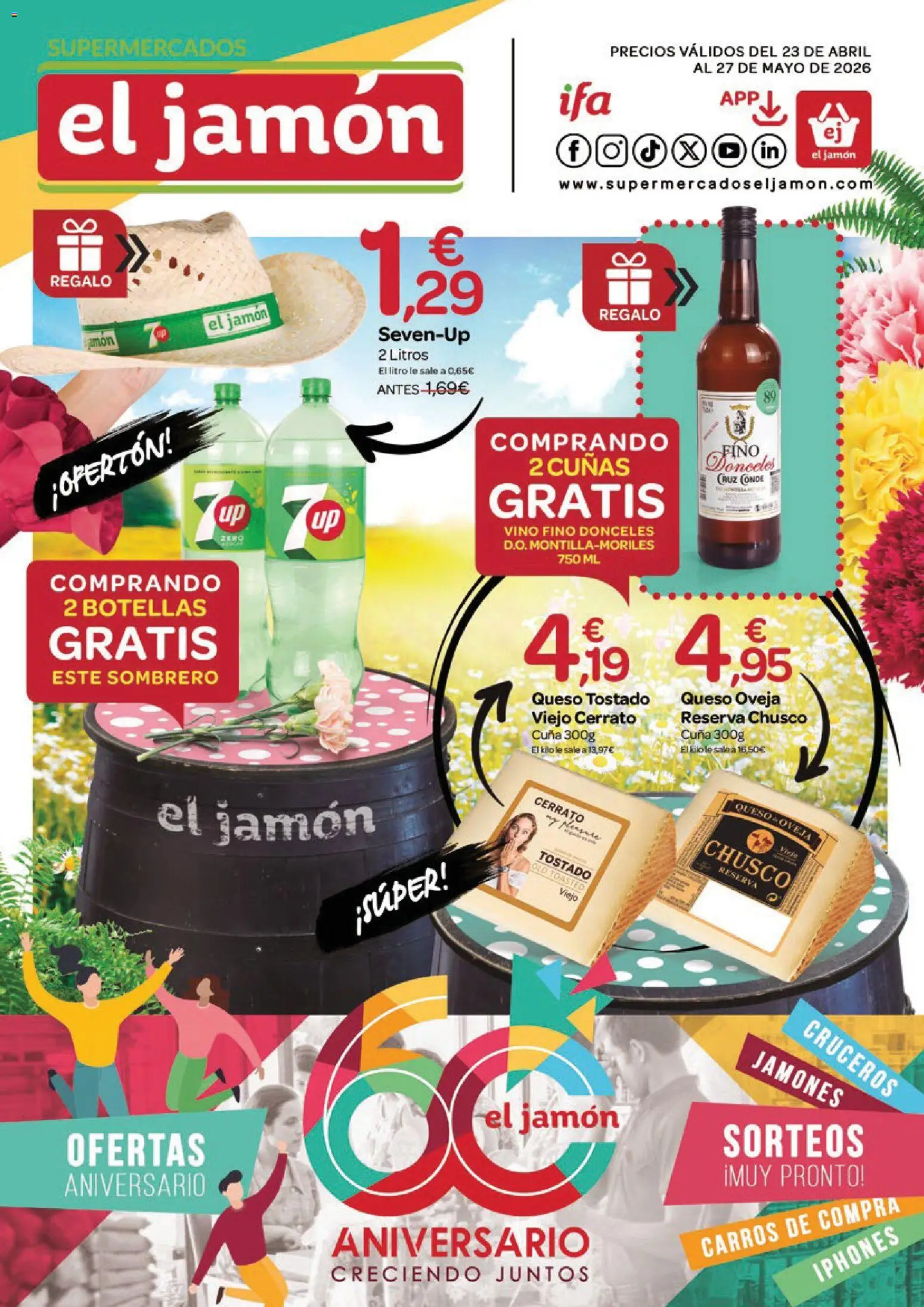 Supermercados El Jamón folleto │ válido desde el 23.04.2026 | Página: 1 | Productos: Queso, Jamón, Vino, Cuna