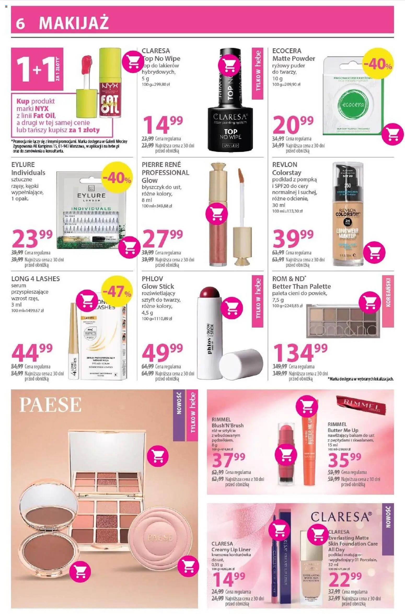 Hebe Gazetka od 17.02.2026 | Strona: 6 | Produkty: Top, Makijaż, Róż, Konturówka