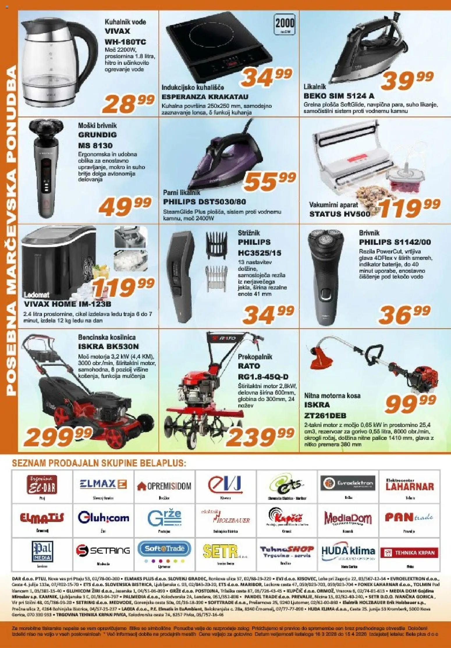 Novi Bela plus katalog ponudbe – veljaven od 01.03.2026 | Stran: 8 | Izdelki: Klima, Kuhalnik, Strižnik, Kuhališče