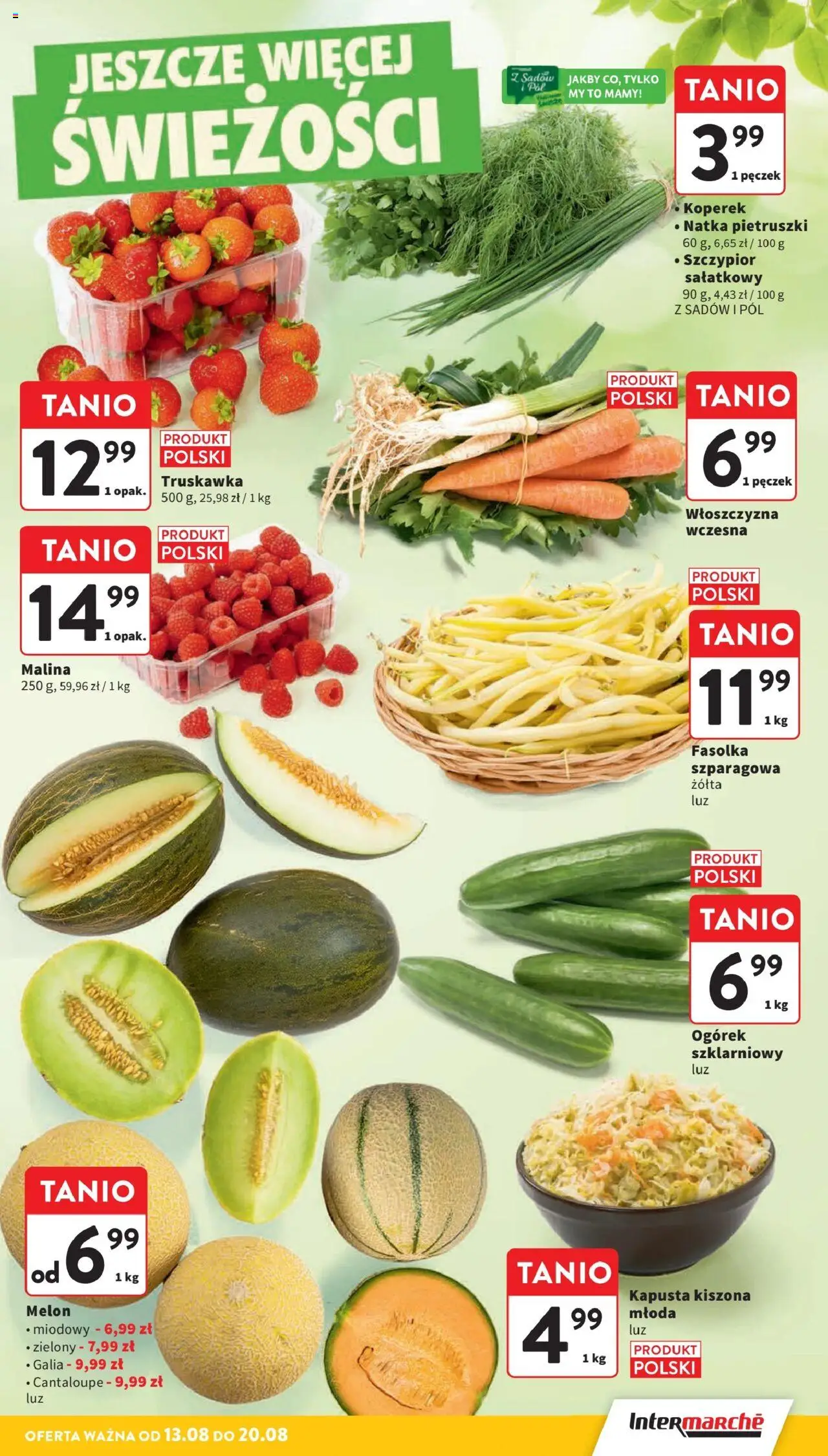 Intermarche Gazetka od 13.08.2025 | Strona: 25 | Produkty: Malina, Koperek, Kapusta kiszona, Fasolka szparagowa
