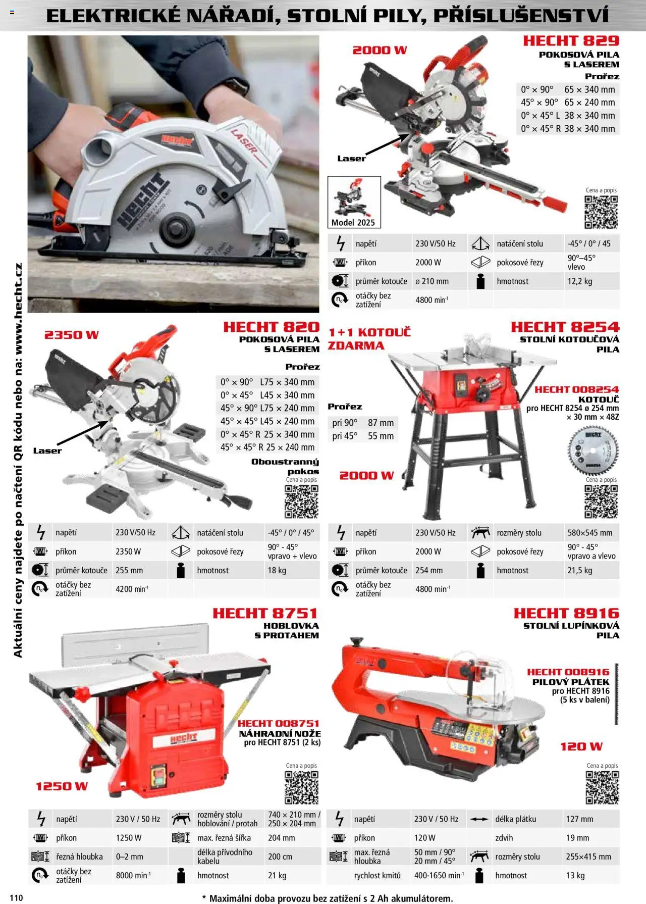 Hecht katalog - Podzim - zima 2025 od 01.09.2025 | Strana: 110 | Produkty: Kotoučová pila, Hecht, Pokosová pila, Pila